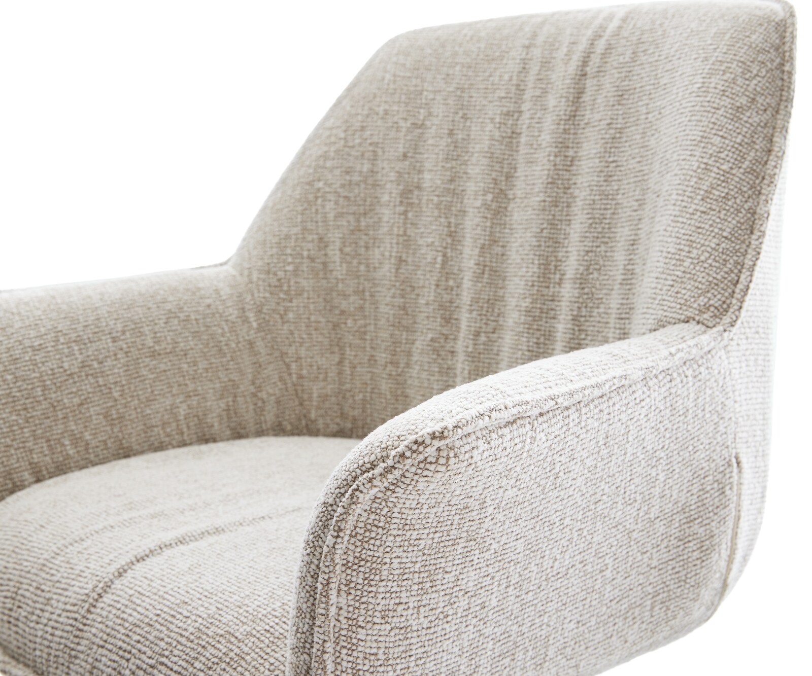 Eetkamerstoel Keila-Flex met armleuning geweven stof beige kruisframe conisch zwart 3