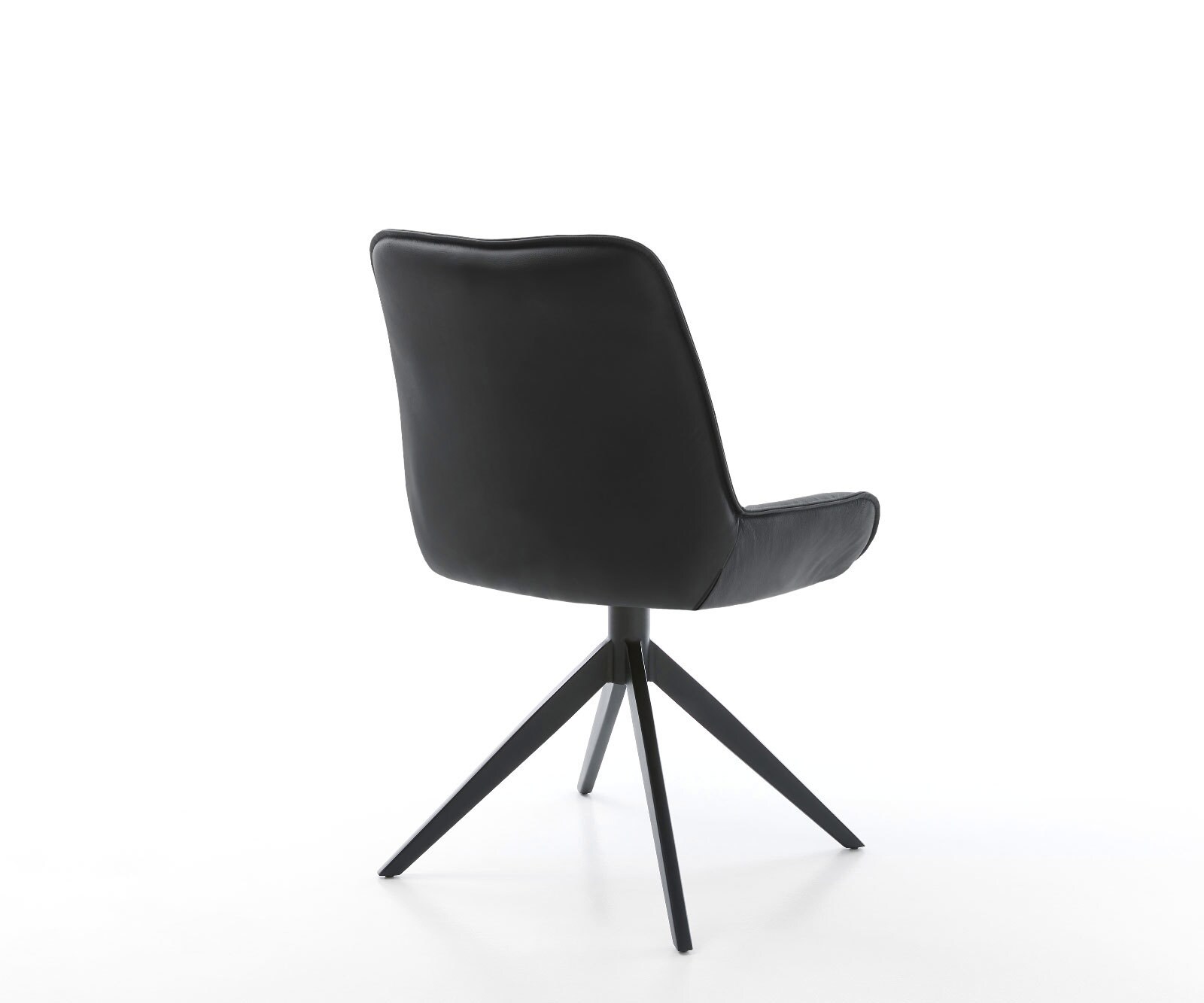 Draaistoel Taimi-Flex echt leer zwart kruisframe breed zwart 360° draaibaar rocker-functie 4