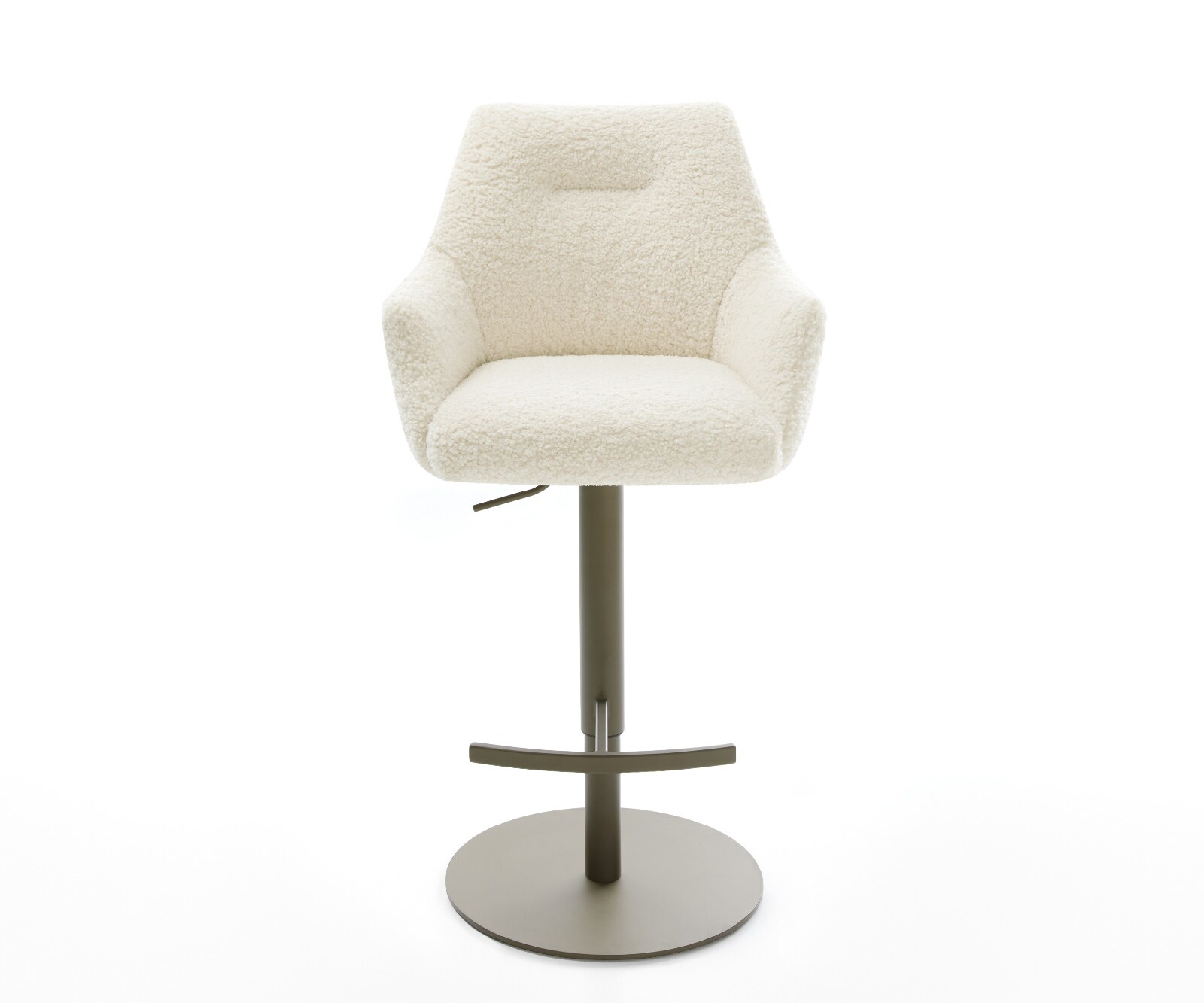Barstoel Alja-Flex Teddystof Beige Draaivoet in hoogte verstelbaar Titaankleurig Titaankleurig Pocketvering 1