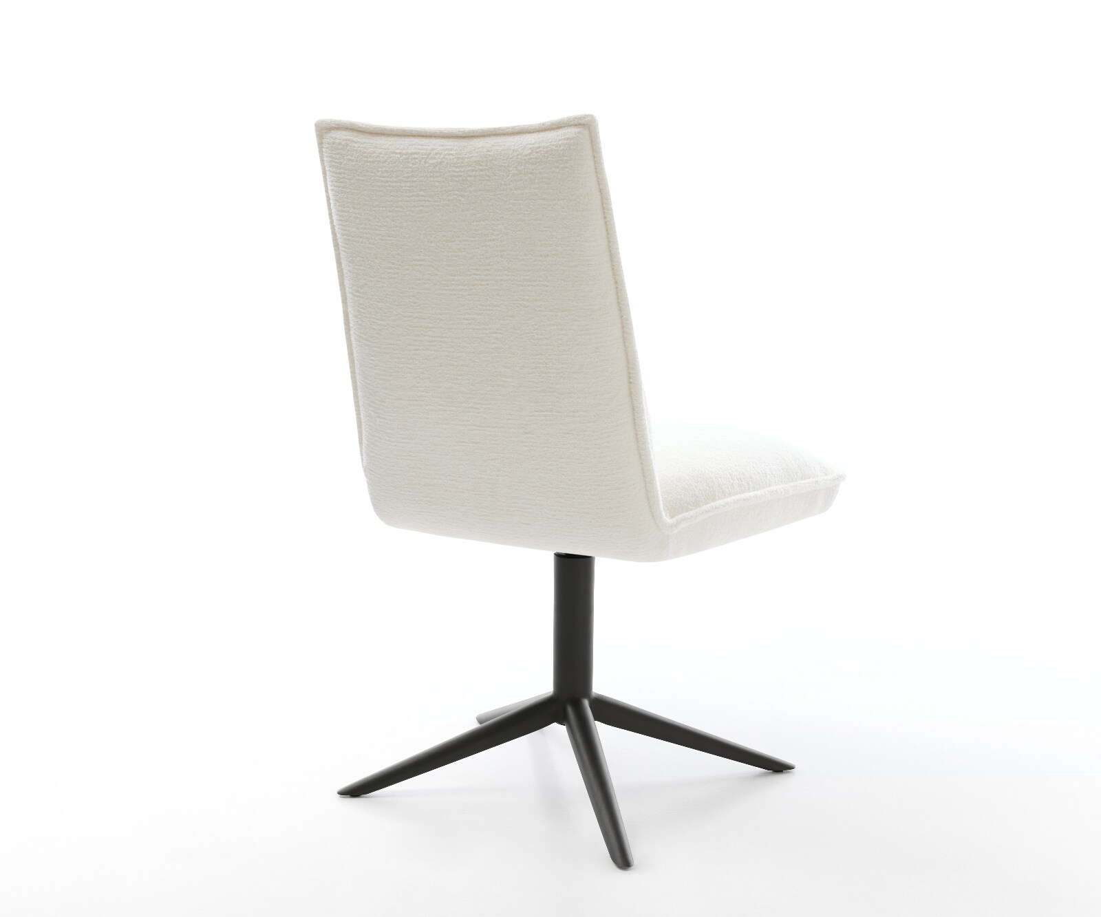 Draaistoel Lelio-Flex bouclé zacht beige kruispoot zwart 360° draaibaar rocker-functie pocketveer kern 5