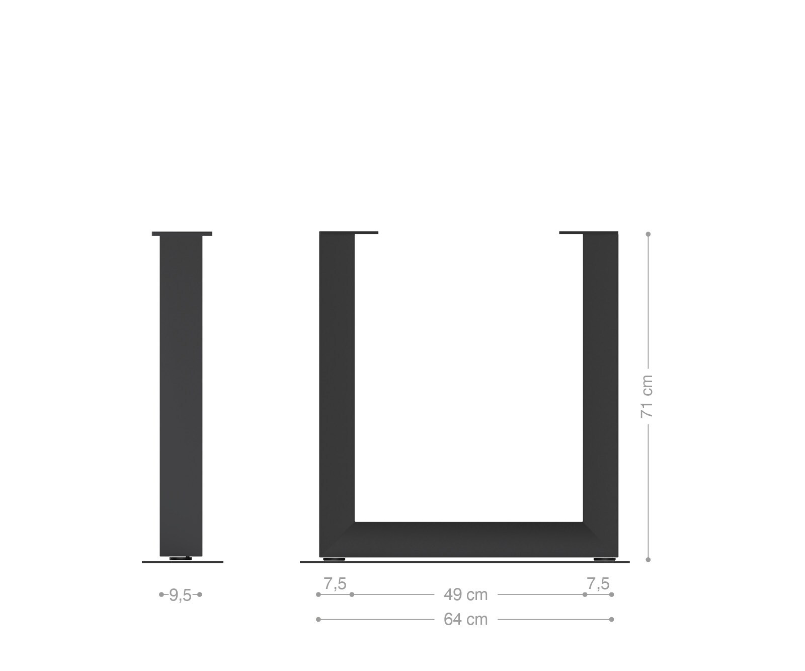 Tafelframe roestvrijstaal breed (2er-Set) 3