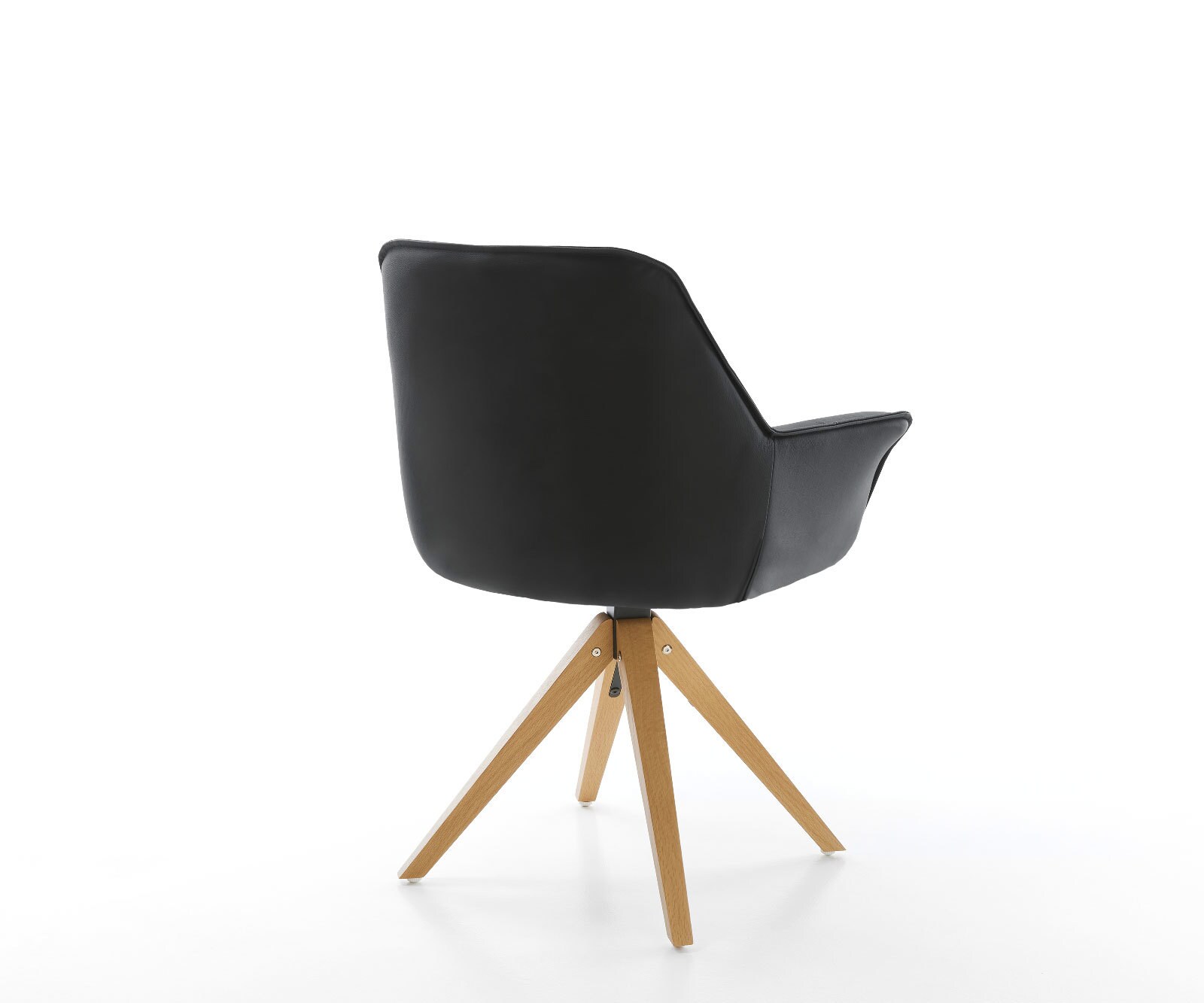 Eetkamerstoel Kaira-Flex echt leer zwart houten frame hoekig natuur 4 Eetkamerstoel Kaira-Flex echt leer zwart houten frame hoekig natuur 4