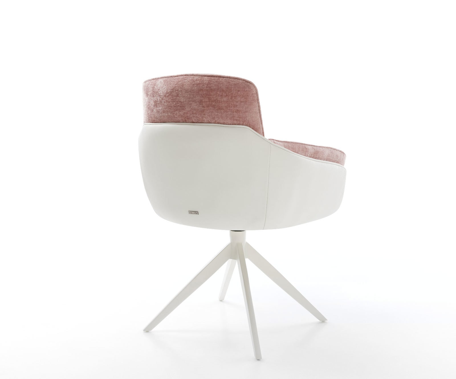 Draaistoel Luan-Flex met armleuning materiaalmix echt leer wit-rosé kruisframe breed wit 360° draaibaar rocker-functie 4 Draaistoel Luan-Flex met armleuning materiaalmix echt leer wit-rosé kruisframe breed wit 360° draaibaar rocker-functie 4