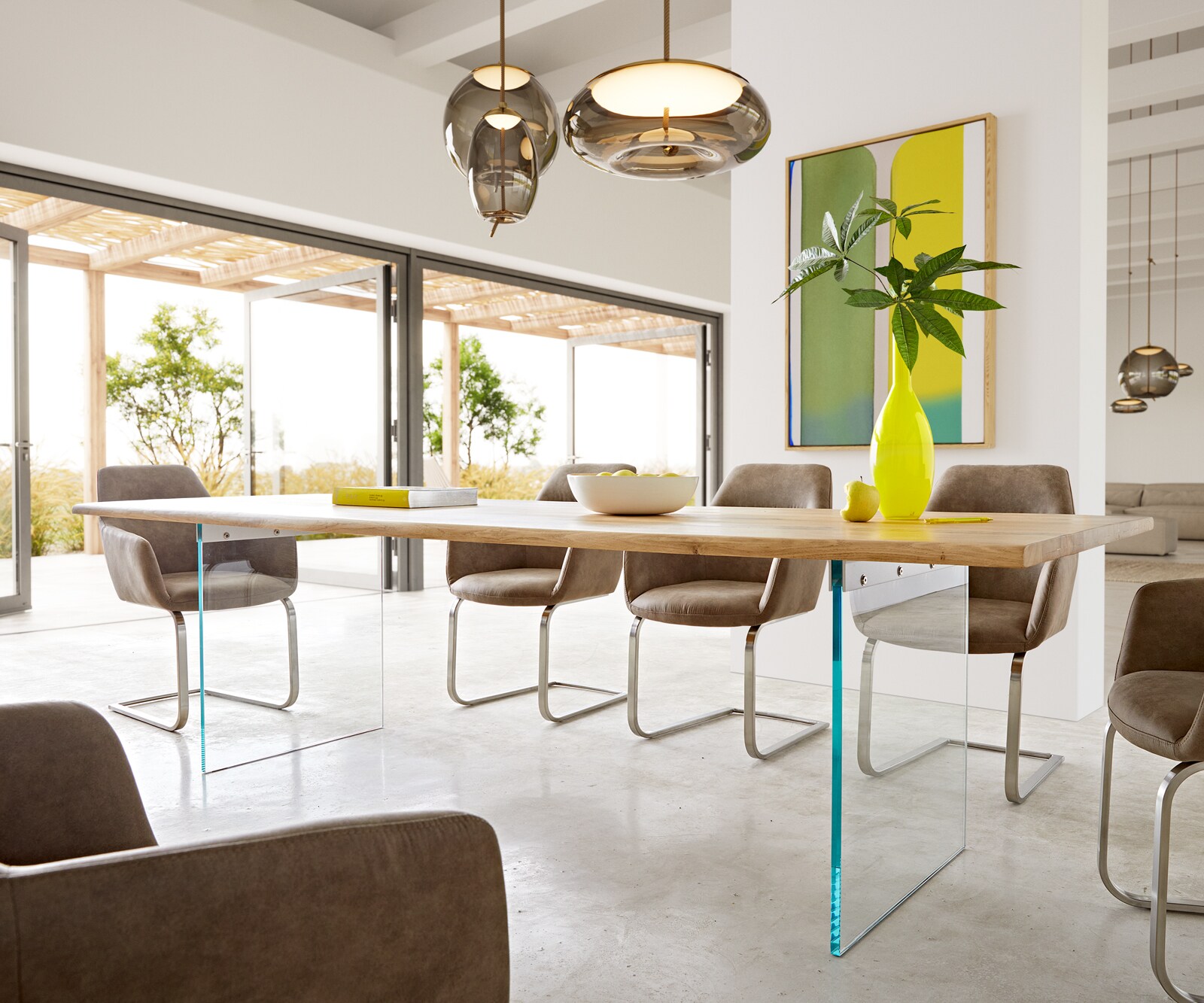Eettafel Edge 260x100x2,5-3 eiken natuur glas Live-Edge 5