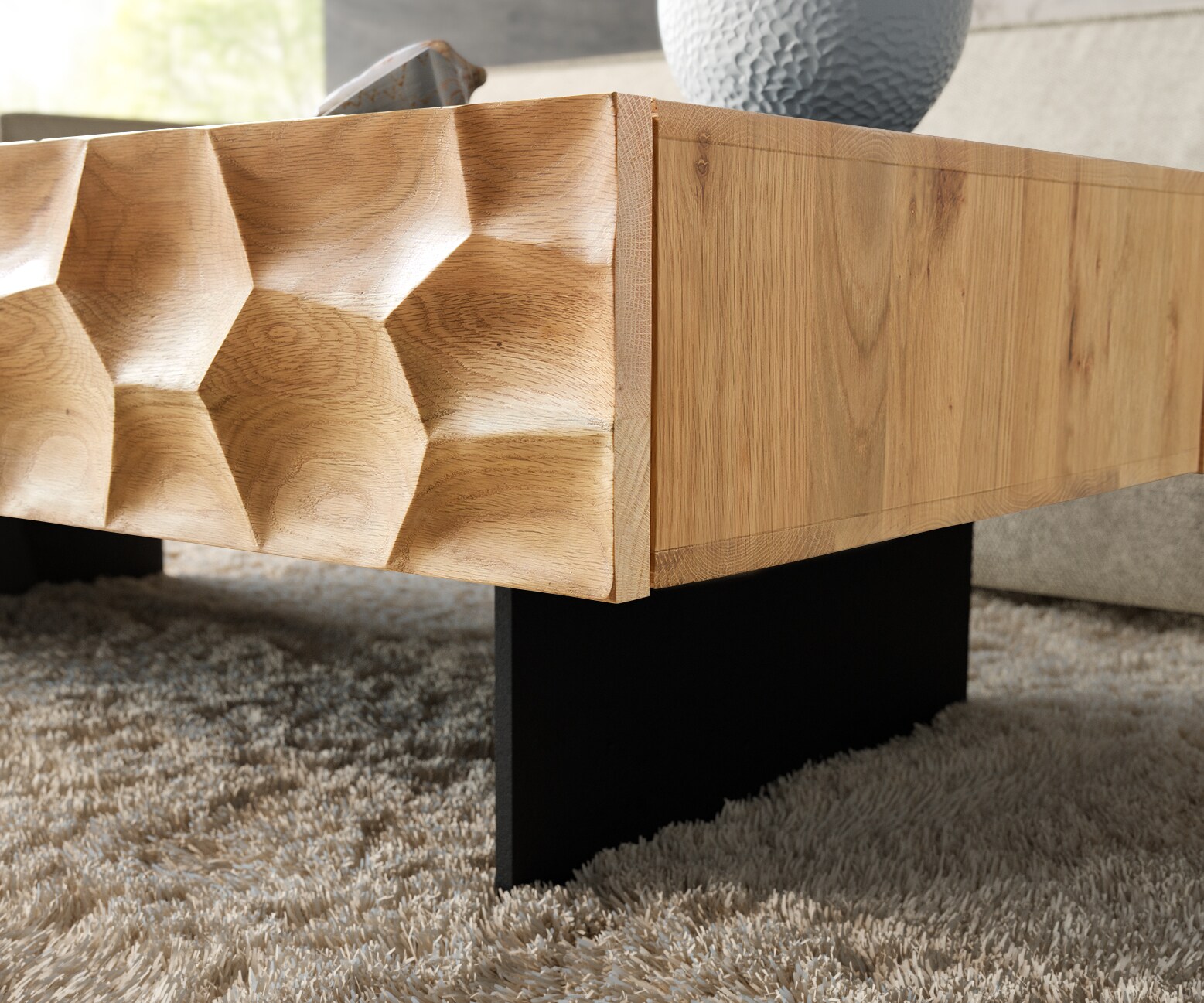 Poot zwevend 20 cm zwart metaal voor 60 cm diep kastmeubel (set van 2) 2