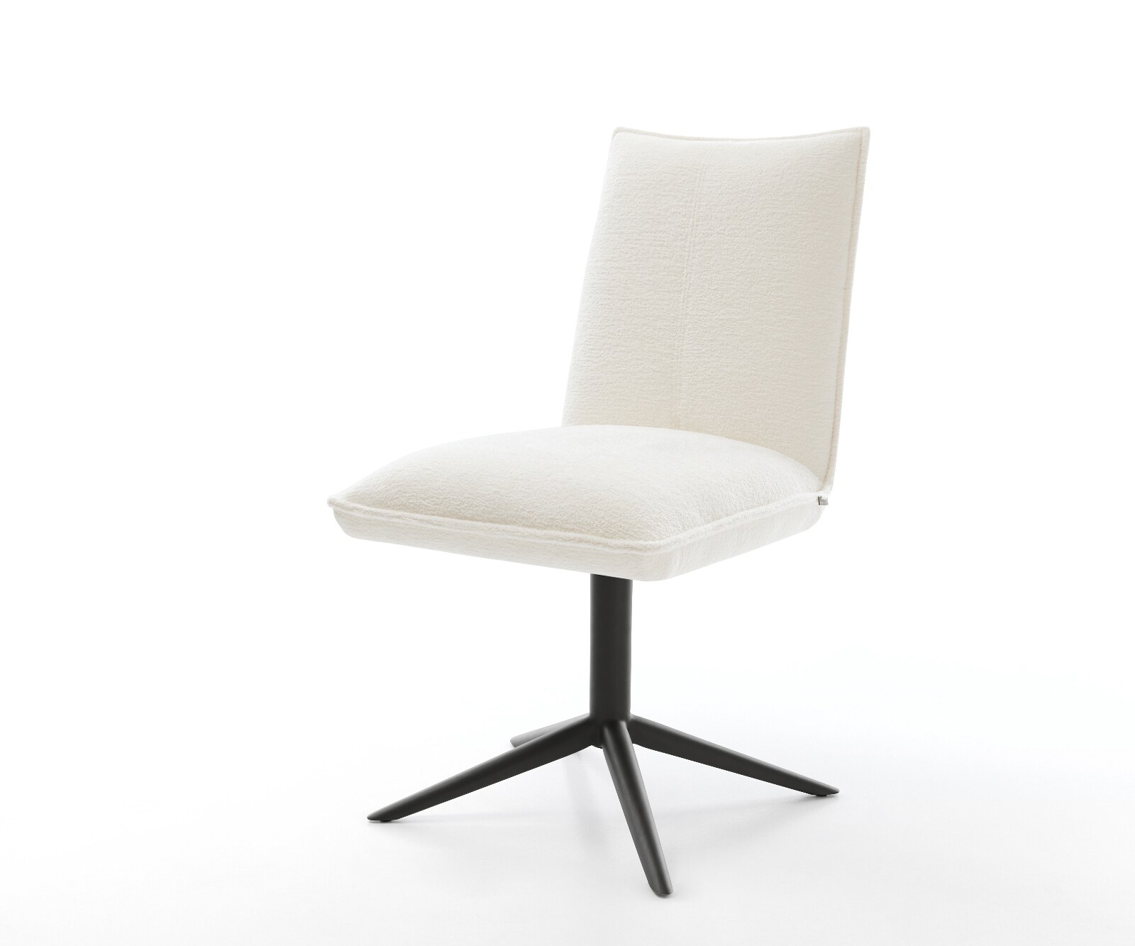 Draaistoel Lelio-Flex bouclé zacht beige kruispoot zwart 360° draaibaar rocker-functie pocketveer kern 1