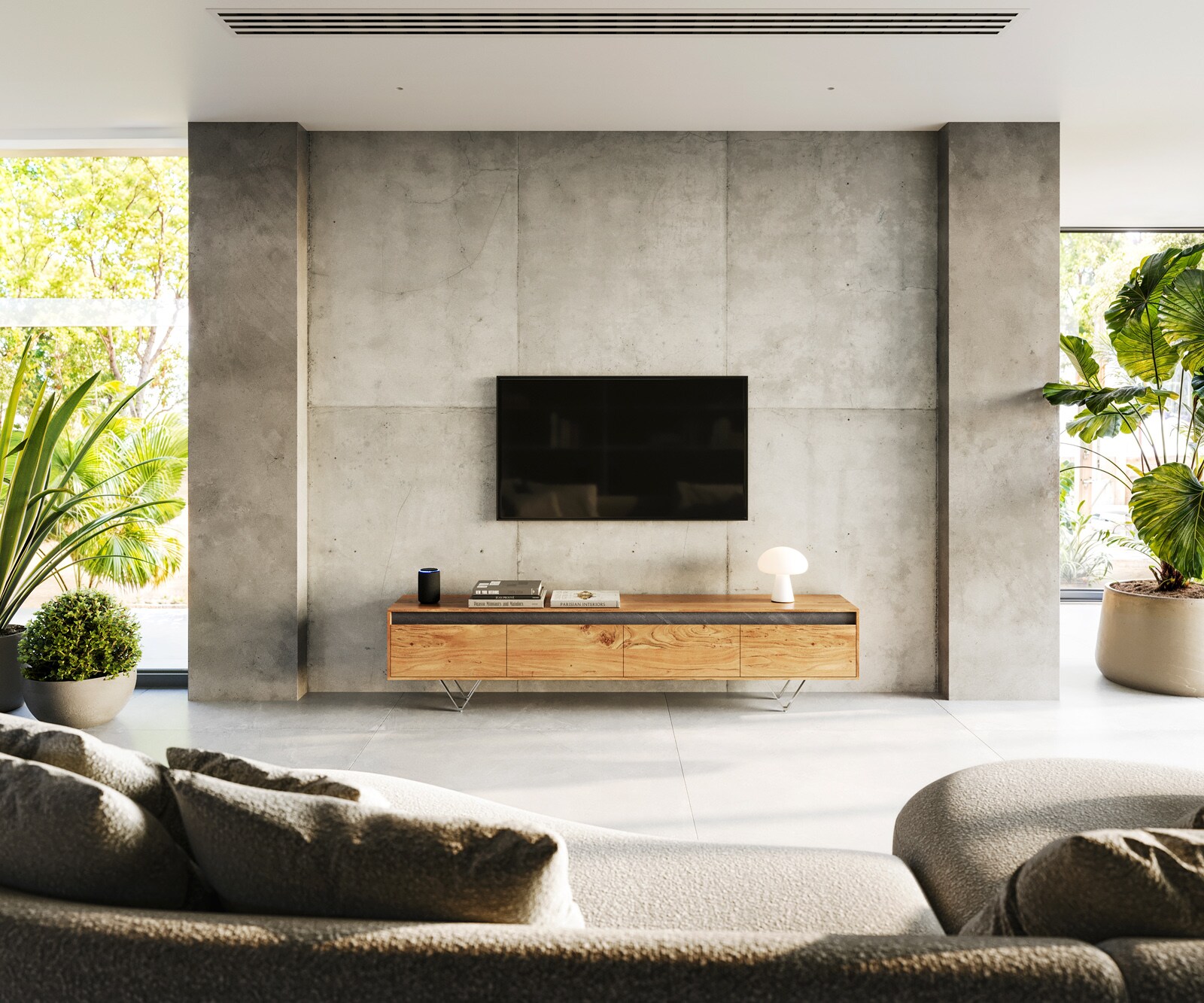 Designer-Tv-meubel Stonegrace 200 cm acacia natuur 4 laden 1