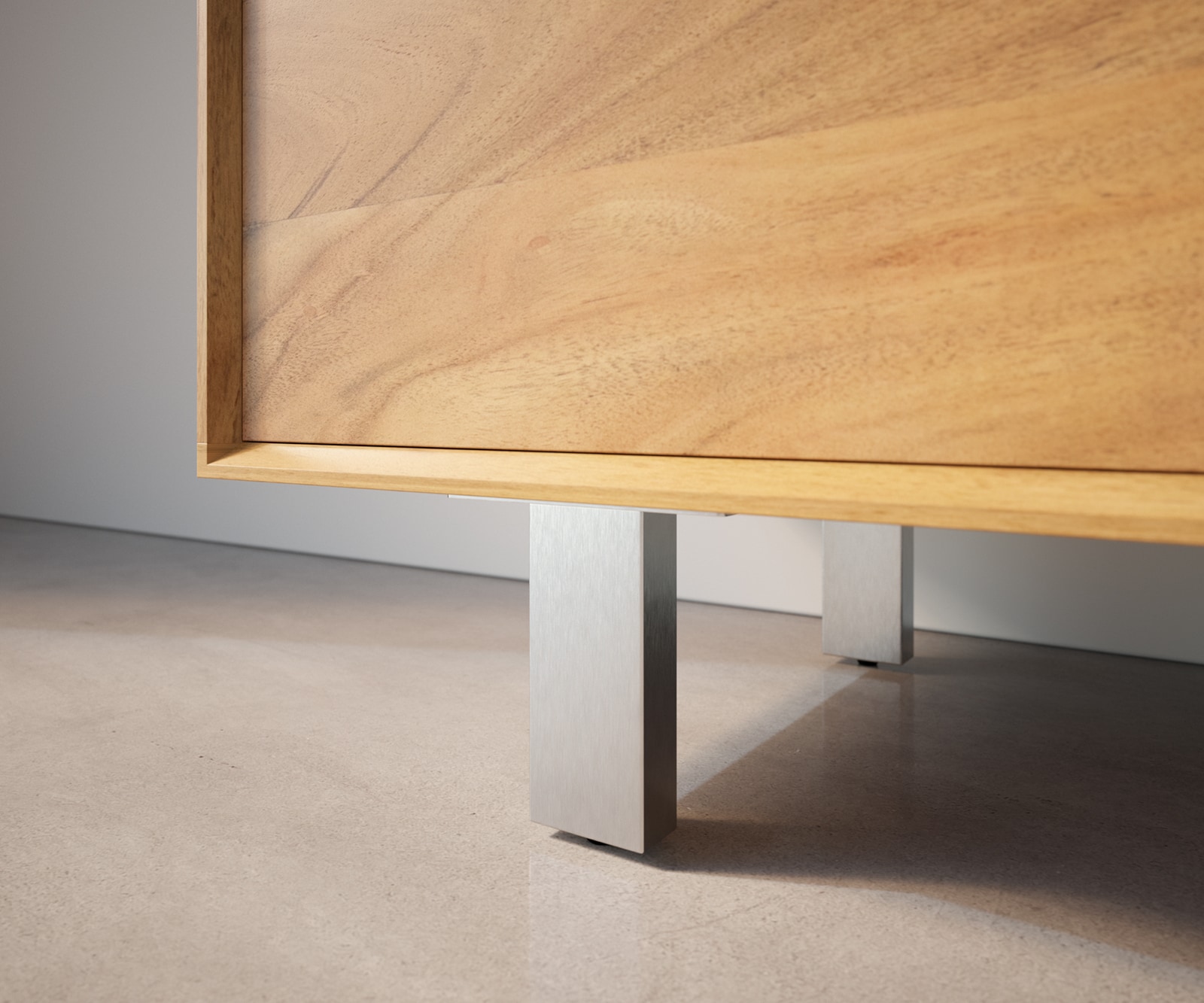 Poot vierkant 12,5 cm geborsteld RVS voor alle soorten meubels (set van 4) 1 Poot vierkant 12,5 cm geborsteld RVS voor alle soorten meubels (set van 4) 1