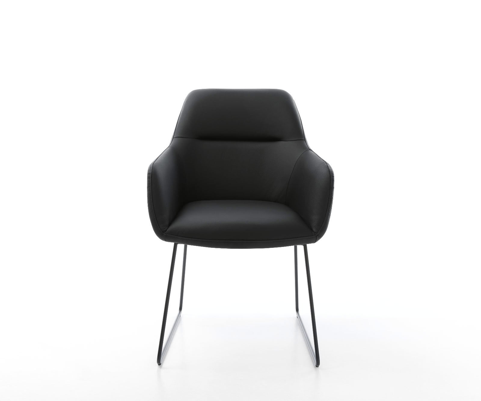 Eetkamerstoel Pejo-Flex echt leer zwart slipframe zwart pocketveer kern 1 Eetkamerstoel Pejo-Flex echt leer zwart slipframe zwart pocketveer kern 1