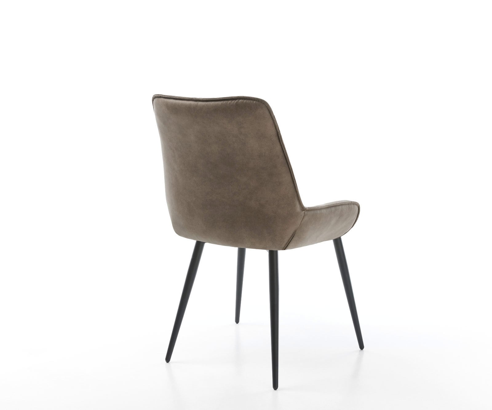 Eetkamerstoel Taimi-Flex microvelours taupe vintage 4-poot conisch zwart 5 Eetkamerstoel Taimi-Flex microvelours taupe vintage 4-poot conisch zwart 5