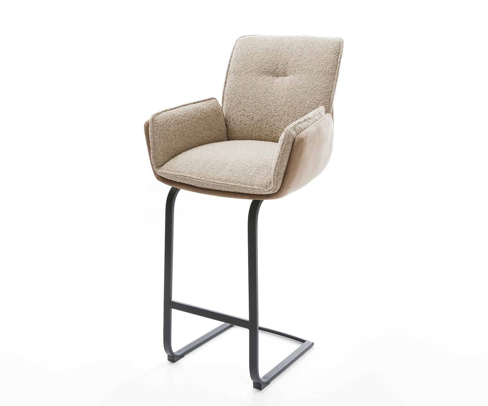 Barstoel Nela-Flex materiaalmix Mud vrijstaand vlak metaal pocketvering Barstoel Nela-Flex materiaalmix Mud vrijstaand vlak metaal pocketvering