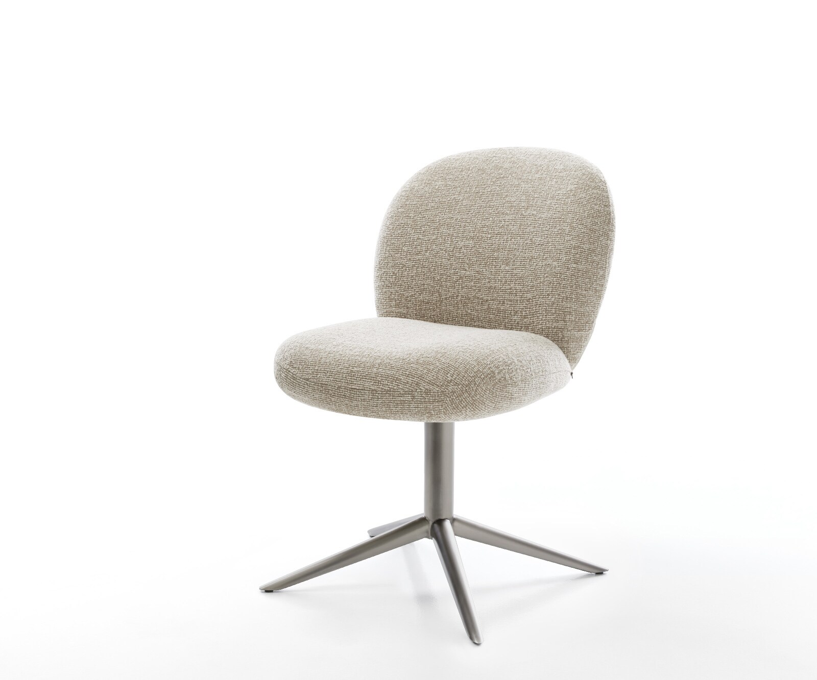 Draaistoel Nube-Flex geweven stof beige kruispoot grafiet 360° draaibaar rocker-functie pocketveer kern 1