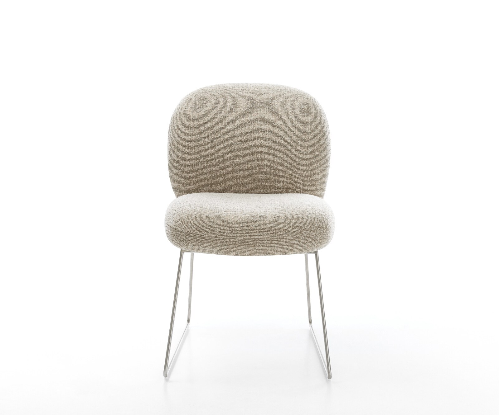 Eetkamerstoel Nube-Flex geweven stof beige slipframe roestvrij staal pocketveer kern 2