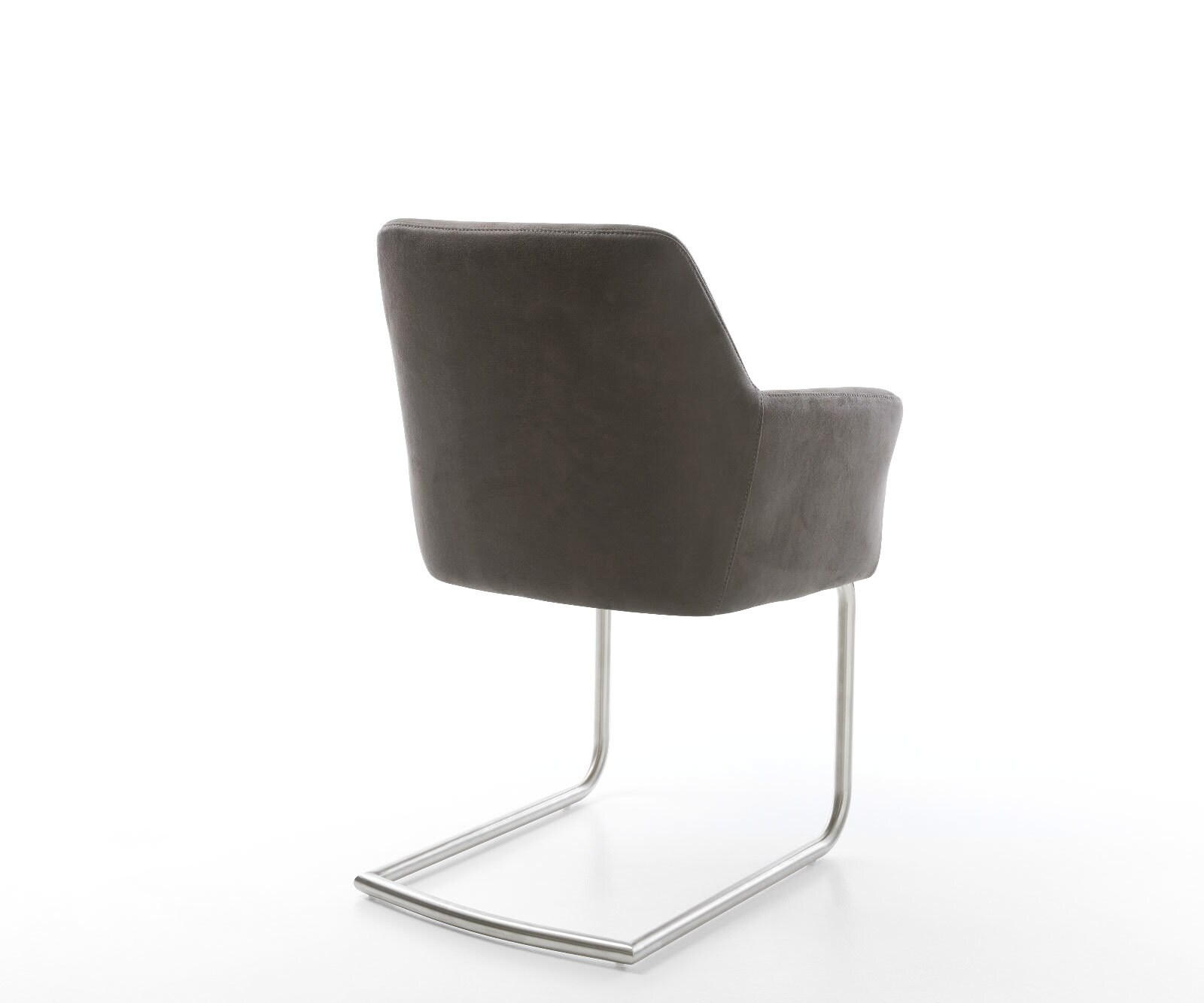 Sledemodel Xana-Flex met armleuning microvelours antraciet vintage sledemodel rond roestvrij staal pocketveer kern 5