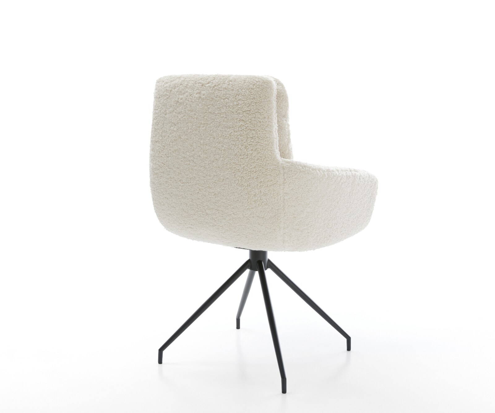 Eetkamerstoel Abelia-Flex met armleuning teddy beige kruisframe conisch zwart 5