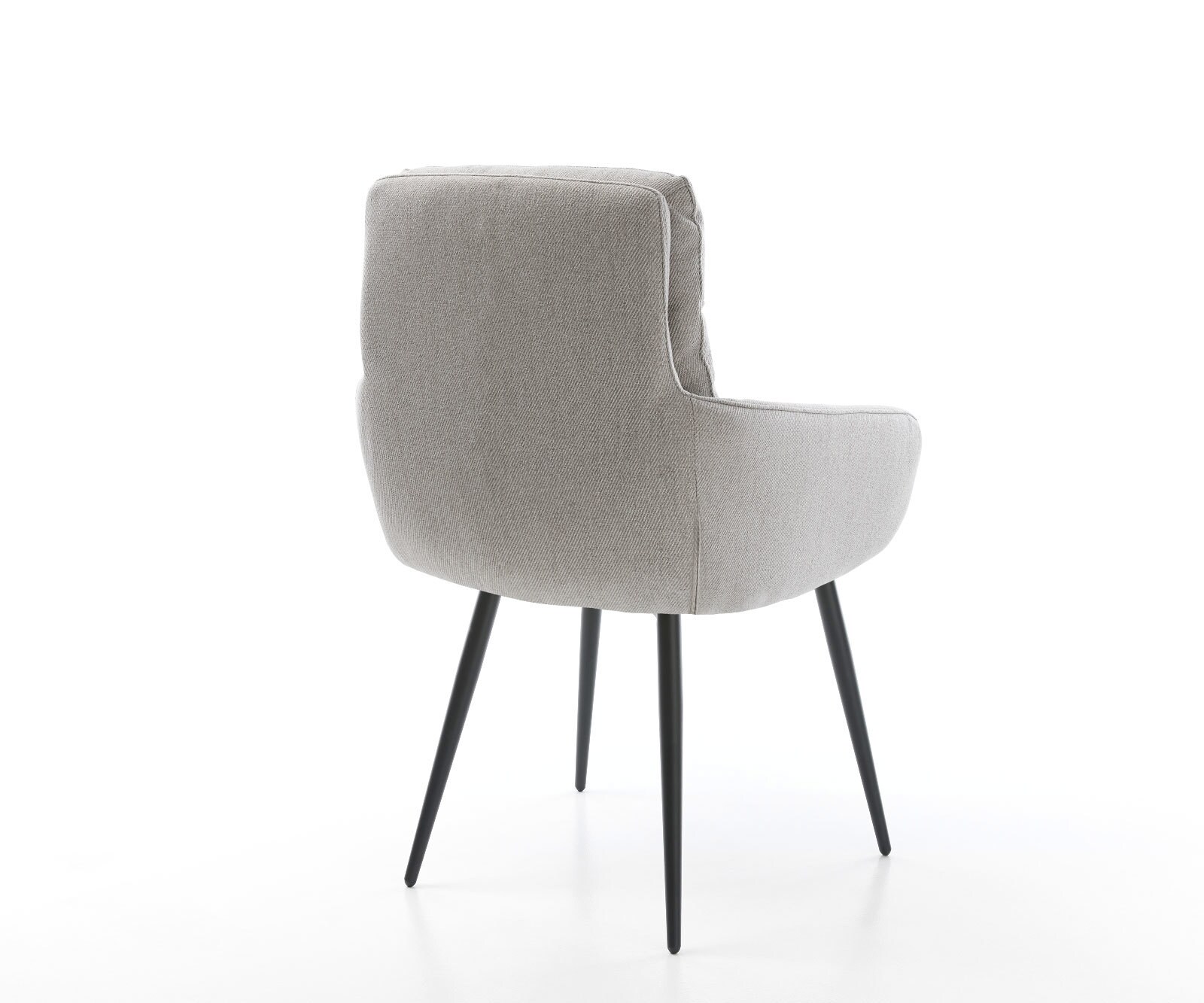 Eetkamerstoel Abelia-Flex met armleuning stripes lichtgrijs 4-poot conisch zwart 5 Eetkamerstoel Abelia-Flex met armleuning stripes lichtgrijs 4-poot conisch zwart 5