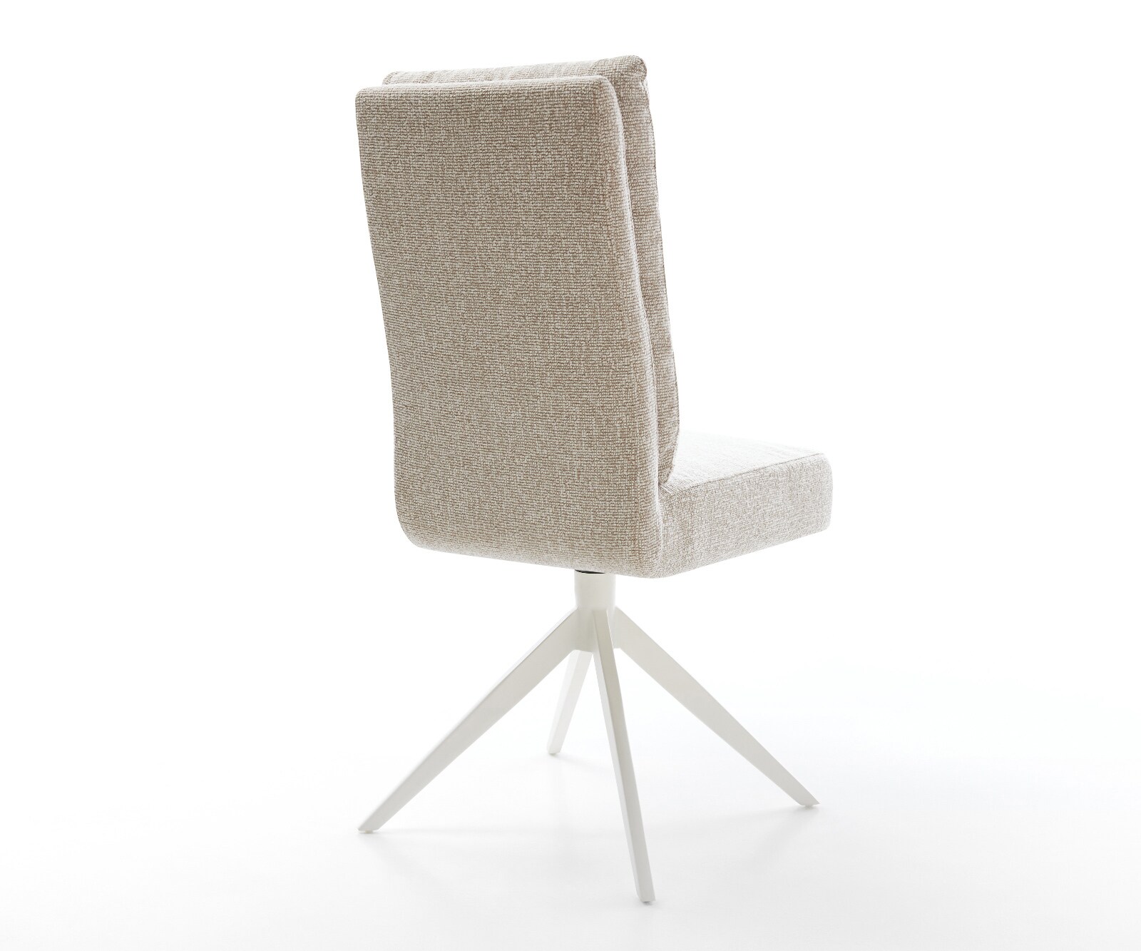 Draaistoel Pela-Flex geweven stof beige kruisframe breed wit 360° draaibaar rocker-functie pocketveer kern 5