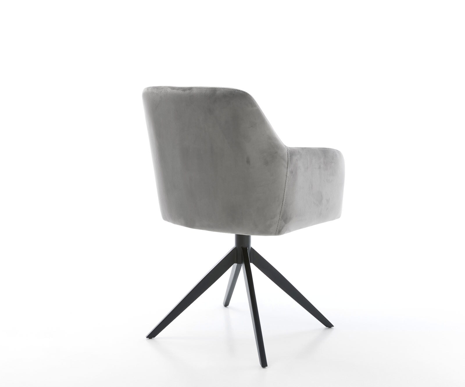 Draaistoel Greg-Flex fluweel grijs kruisframe breed zwart 360° draaibaar rocker-functie pocketveer kern 5