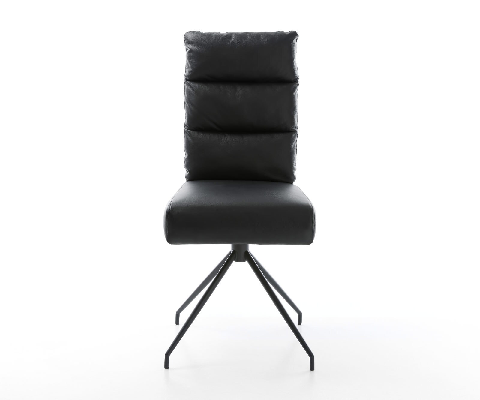 Eetkamerstoel Pela-Flex echt leer zwart kruisframe conisch zwart pocketveer kern 1 Eetkamerstoel Pela-Flex echt leer zwart kruisframe conisch zwart pocketveer kern 1
