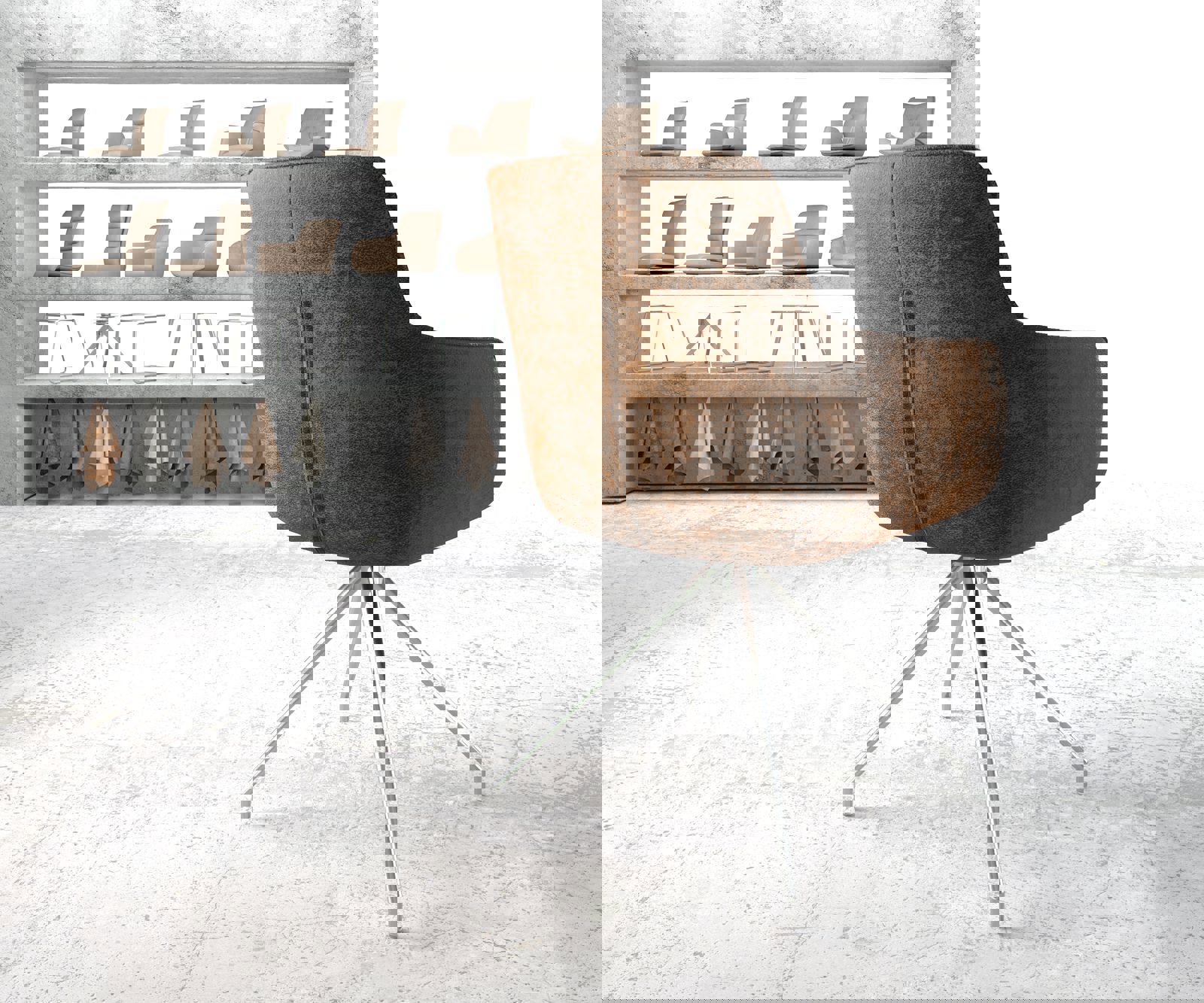 Draaistoel Pejo-Flex bruin antiek kruisframe conisch roestvrij staal 180° draaibaar 3 Draaistoel Pejo-Flex bruin antiek kruisframe conisch roestvrij staal 180° draaibaar 3