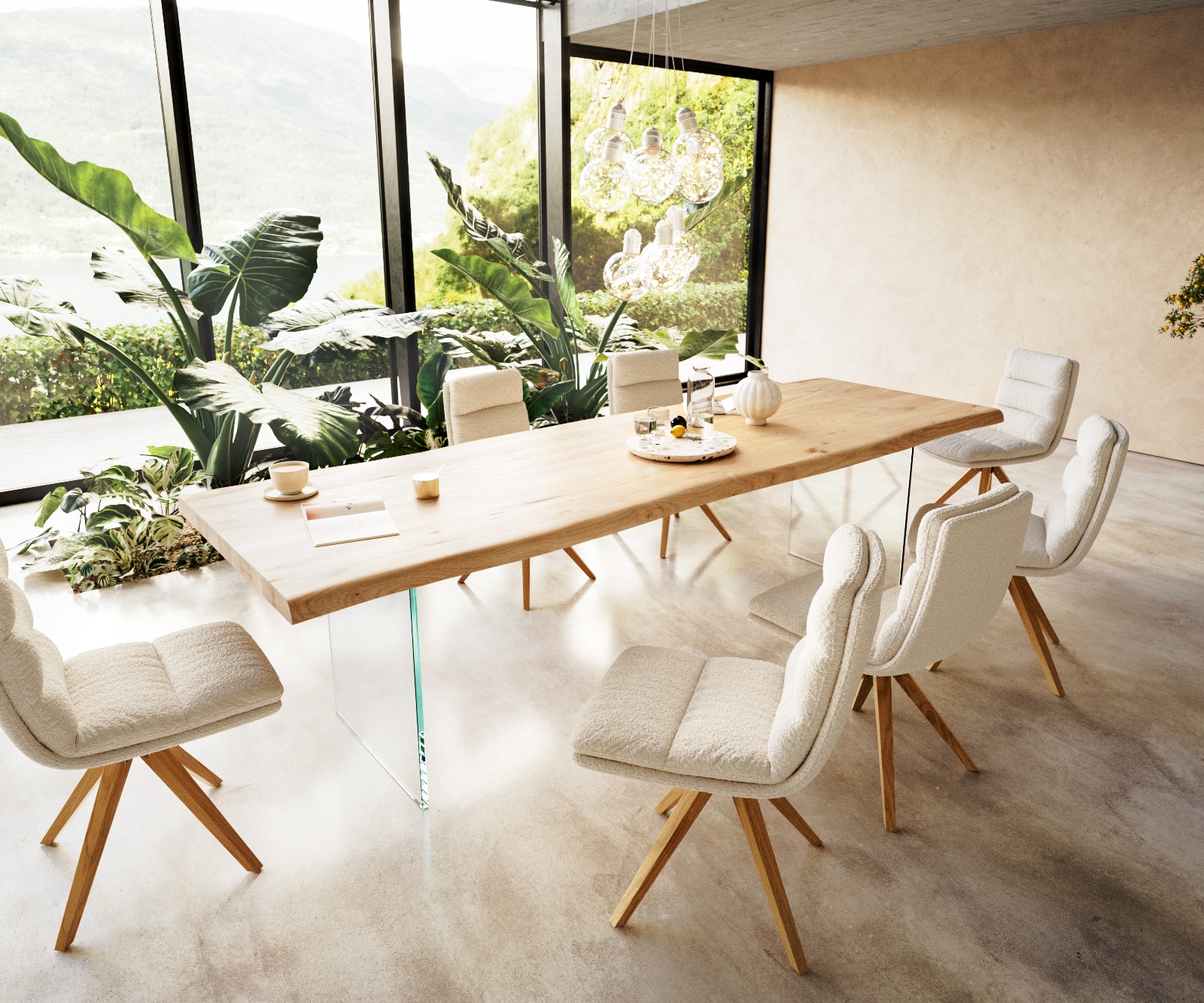 Eettafel Edge 300x100 eiken natuur glas Live-Edge 5 Eettafel Edge 300x100 eiken natuur glas Live-Edge 5