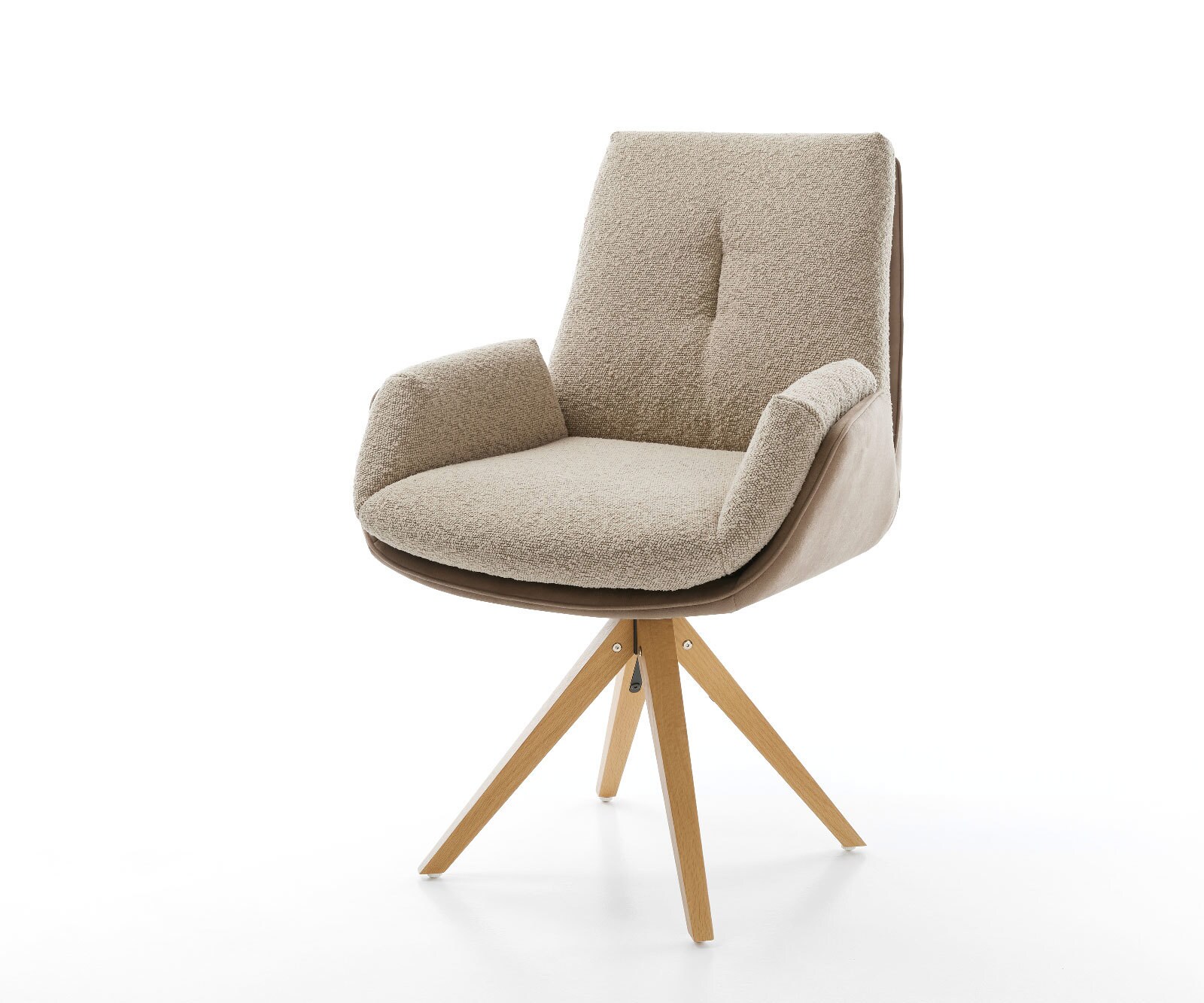Draaistoel Clea-Flex materiaalmix mud houten frame hoekig natuur 180° draaibaar