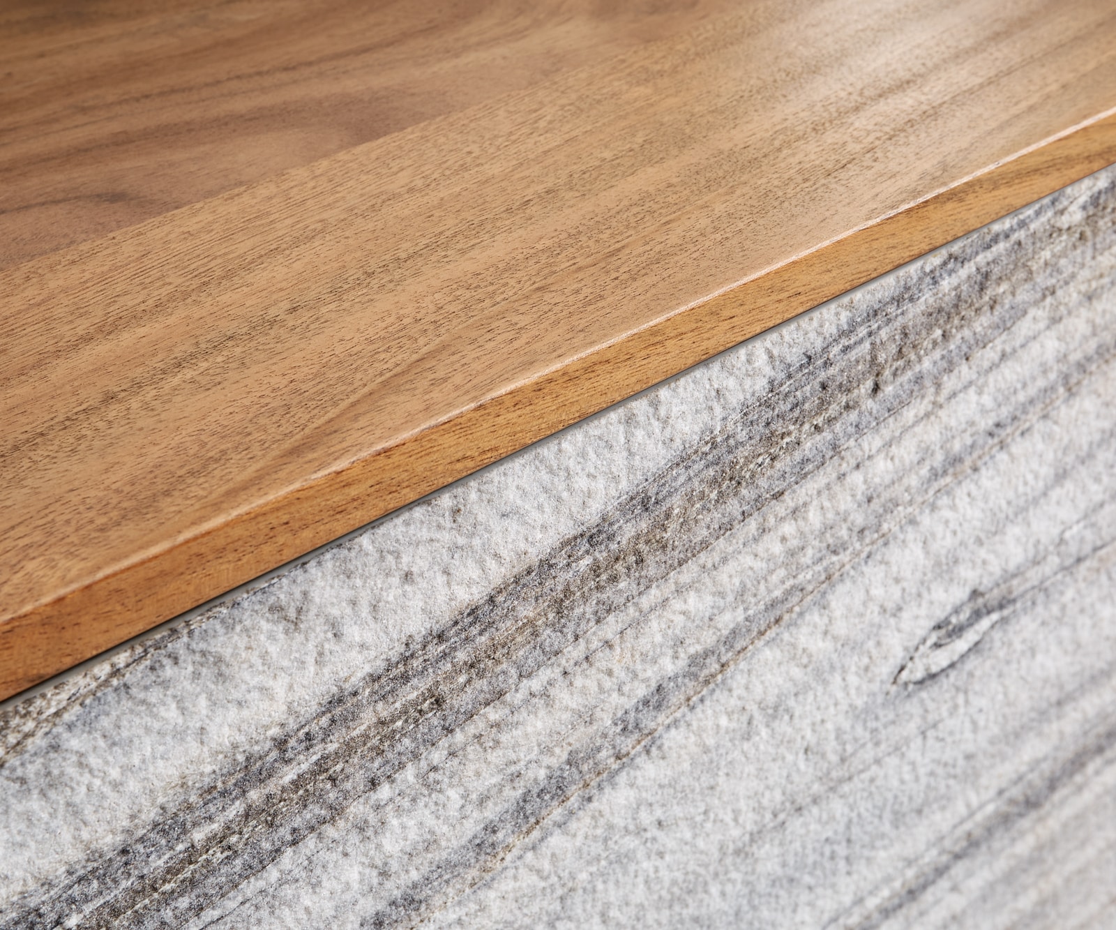Highboard Kleo 90x130 cm natuur acacia 2 deuren V-poot rvs 2 Highboard Kleo 90x130 cm natuur acacia 2 deuren V-poot rvs 2