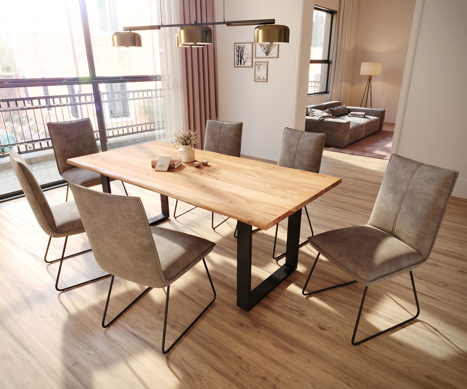 Eetkamerstoel Lelio-Flex microvelours taupe vintage slipframe zwart pocketveer kern 3 Eetkamerstoel Lelio-Flex microvelours taupe vintage slipframe zwart pocketveer kern 3