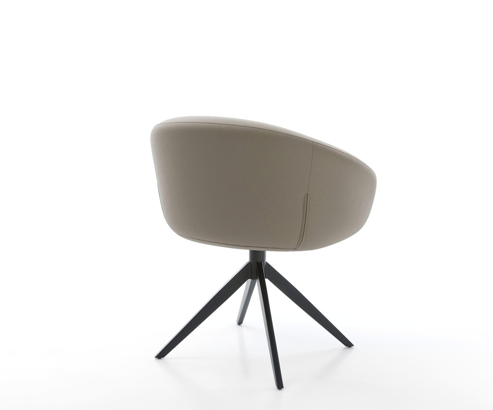 Draaistoel Vinka-Flex met armleuning echt leer mud kruisframe breed zwart 360° draaibaar rocker-functie pocketveer kern 4