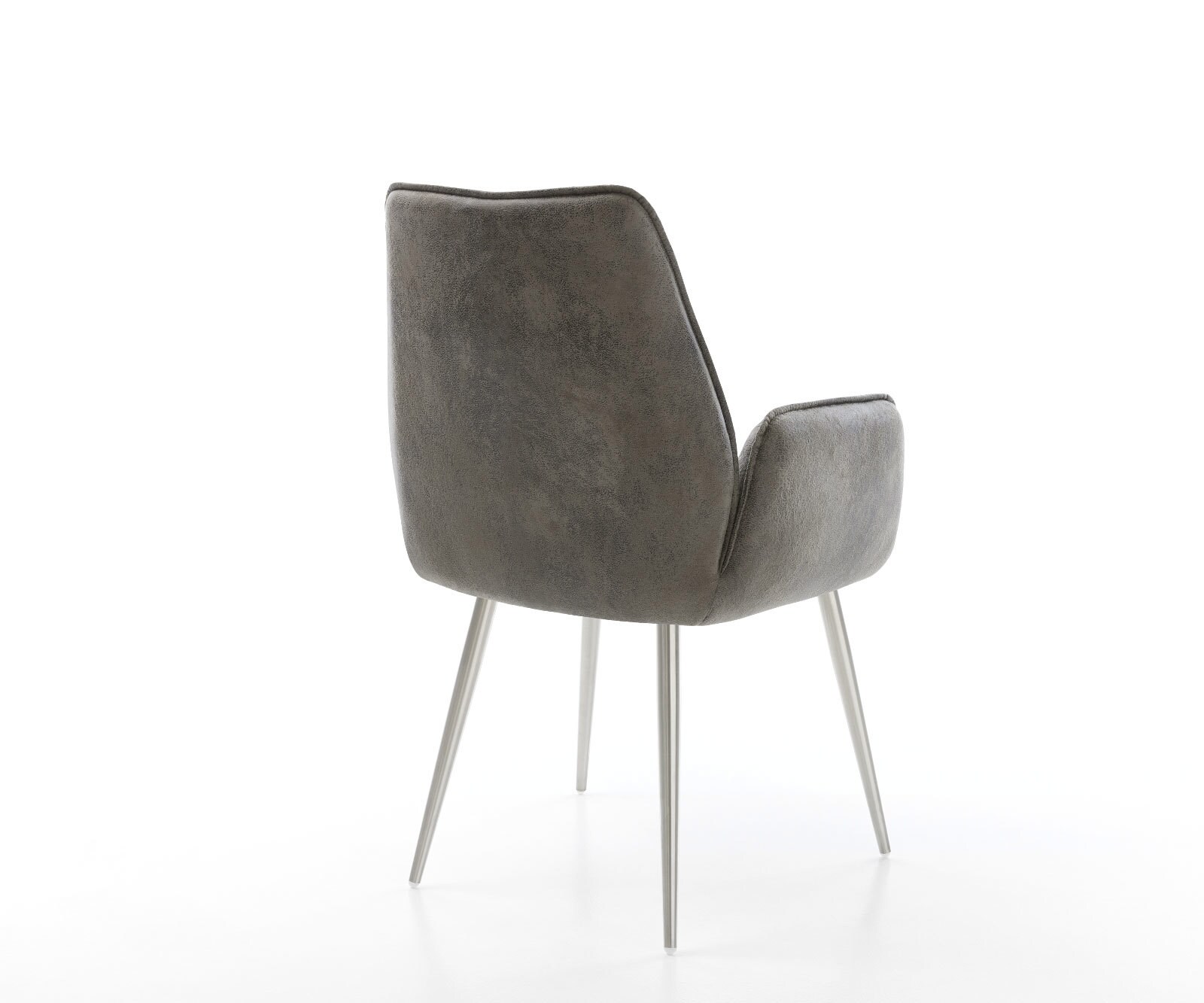 Eetkamerstoel Zoa-Flex microvelours grijs antiek 4-poot conisch roestvrij staal pocketveer kern 4 Eetkamerstoel Zoa-Flex microvelours grijs antiek 4-poot conisch roestvrij staal pocketveer kern 4