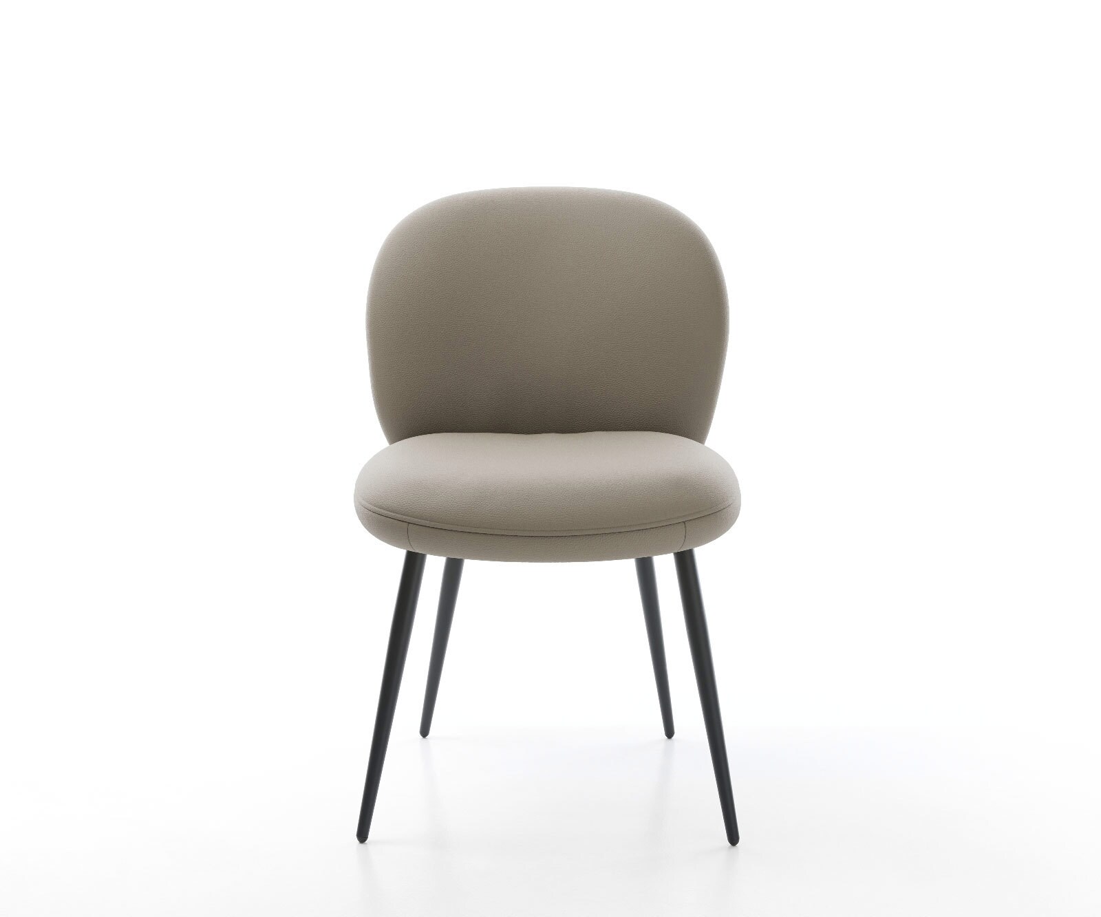 Eetkamerstoel Nube-Flex echt leer mud 4-poot conisch zwart pocketveer kern 2