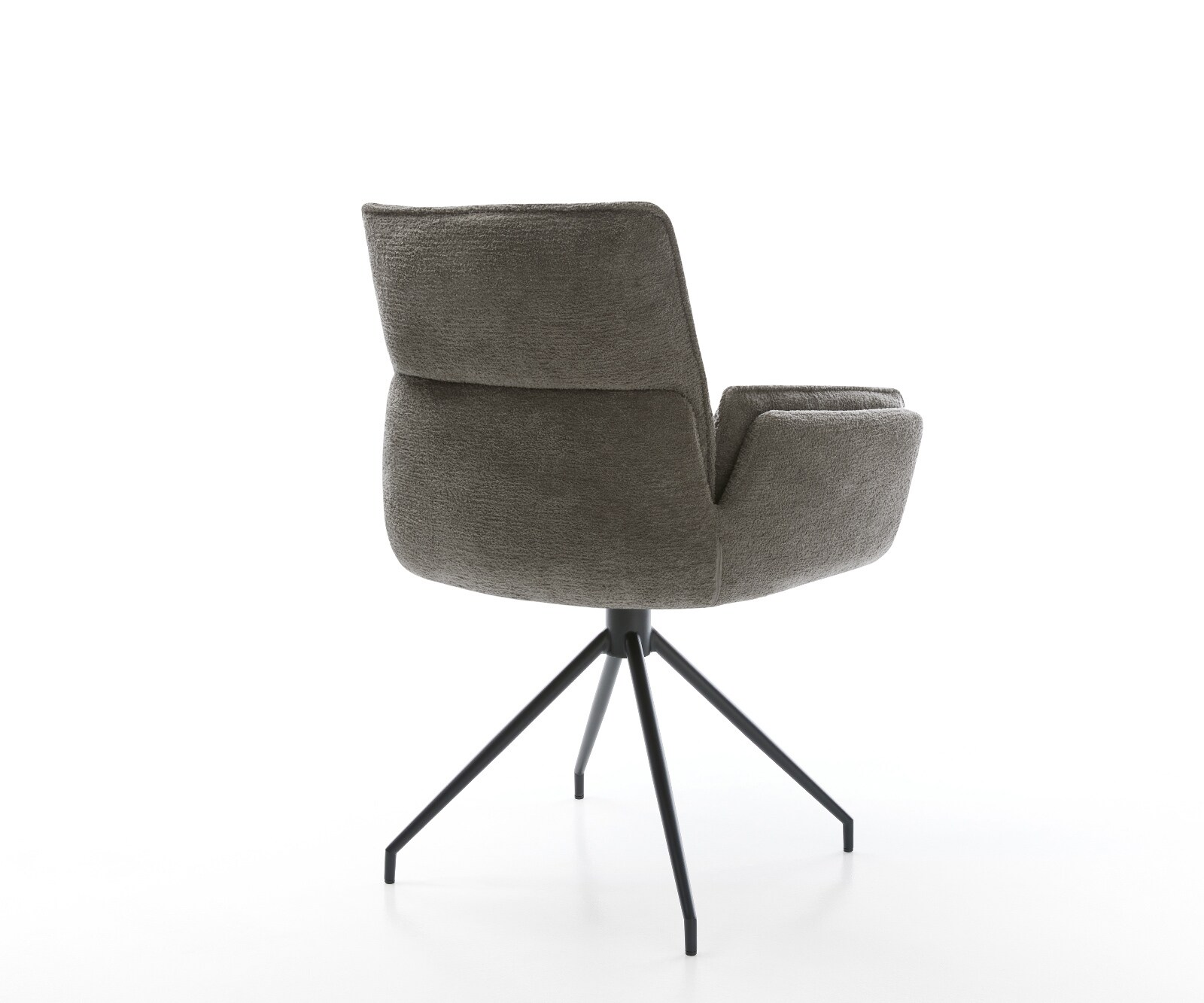 Eetkamerstoel Nela-Flex bouclé zacht mud kruisframe conisch zwart 4