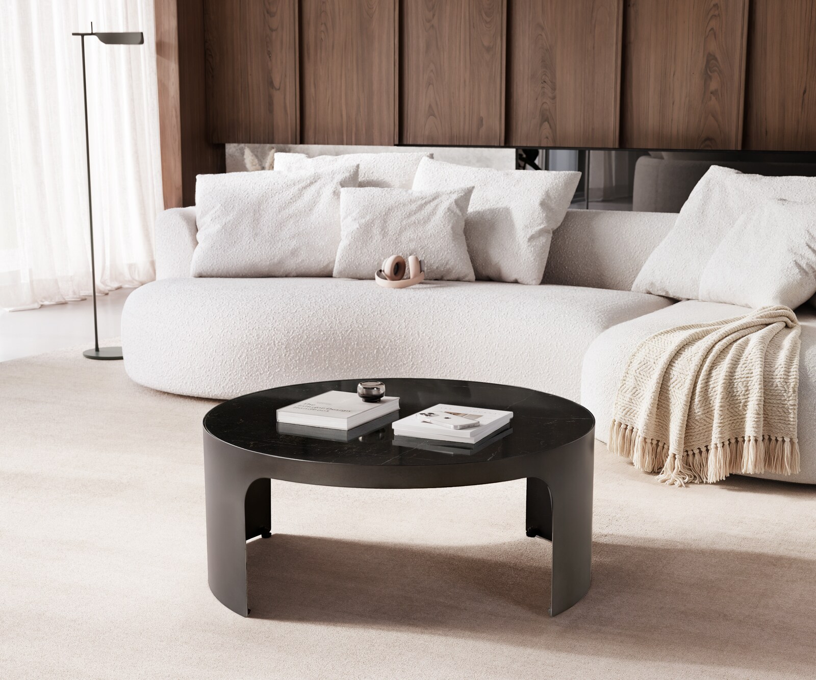 Salontafel Alerio 90x90 cm marmer zwart-zilver metaal Black Antique 4