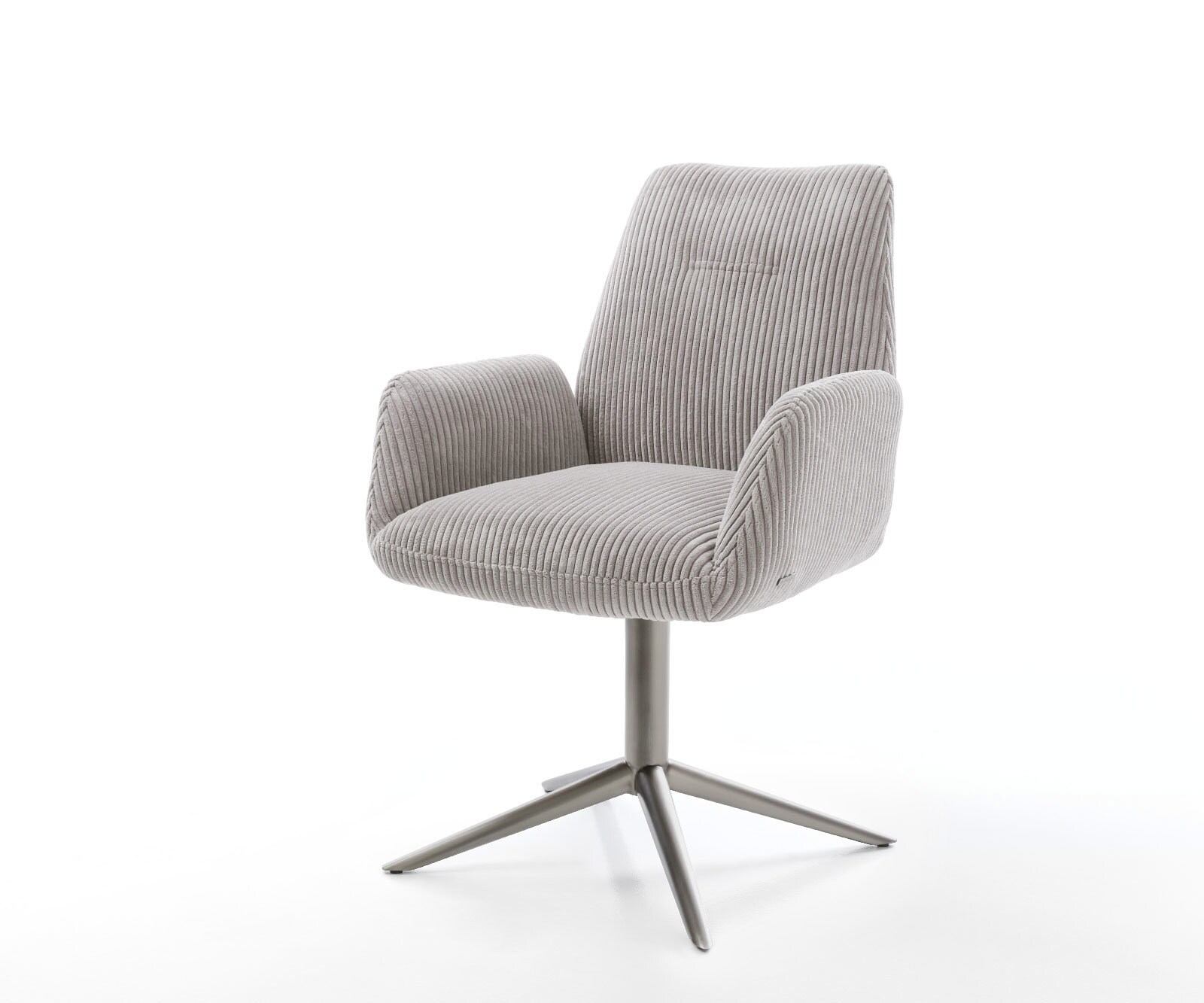 Draaistoel Zoa-Flex koord zilver grijs kruispoot grafiet 360° draaibaar rocker-functie pocketveer kern 1