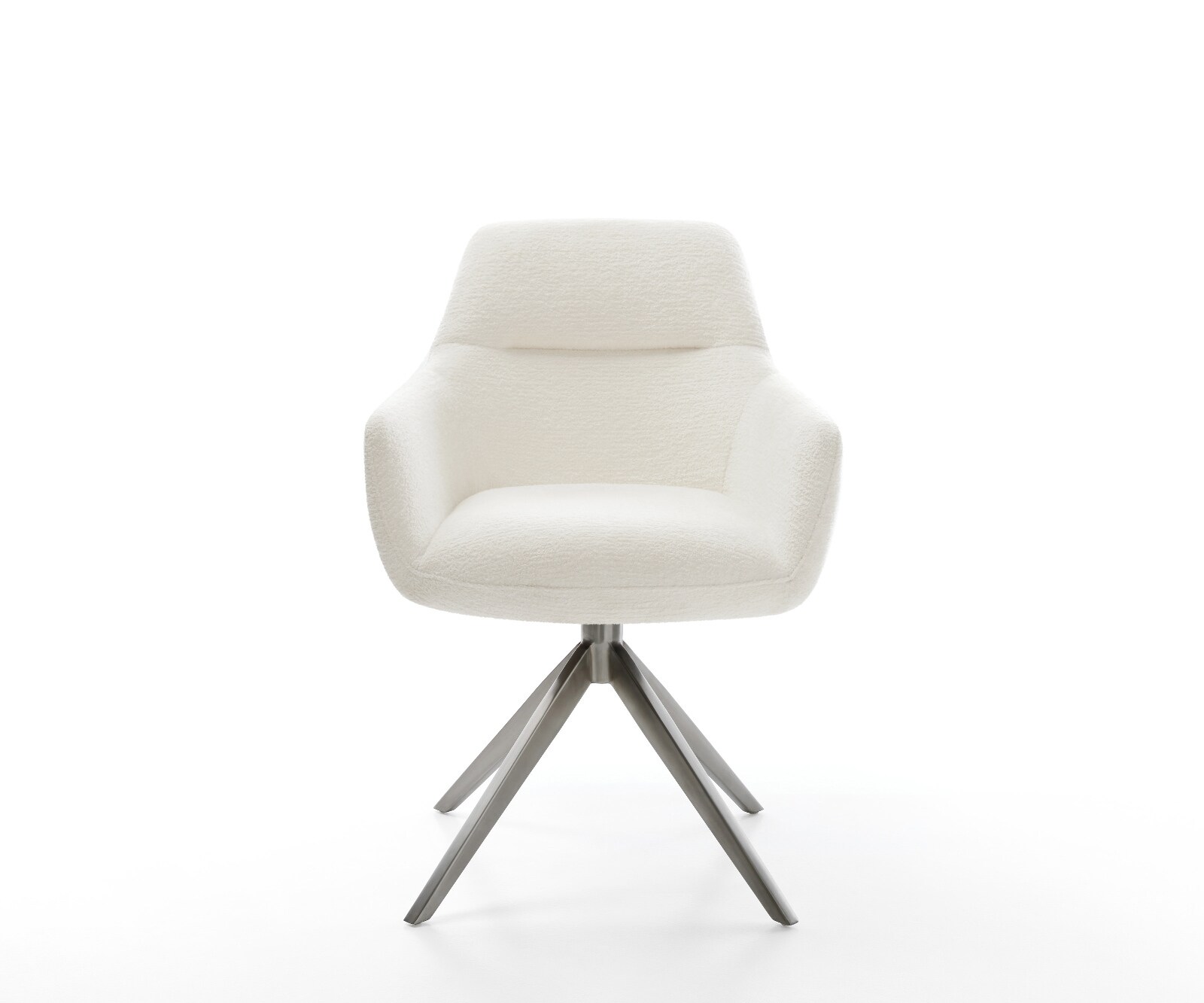 Draaistoel Pejo-Flex bouclé zacht beige kruisframe breed grafiet 360° draaibaar rocker-functie pocketveer kern 1
