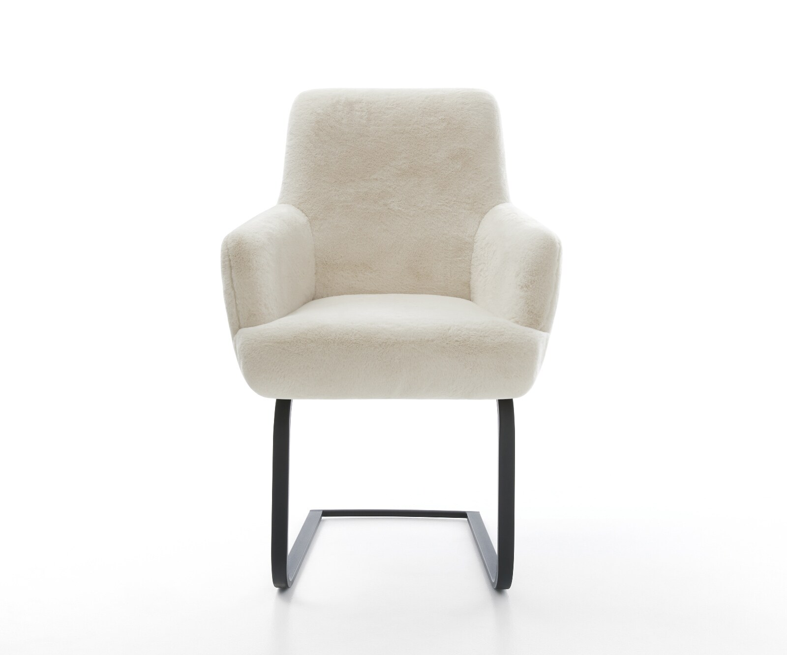 Sledemodel Heira-Flex met armleuning pluchen crème-wit sledemodel vlak zwart pocketveer kern 2