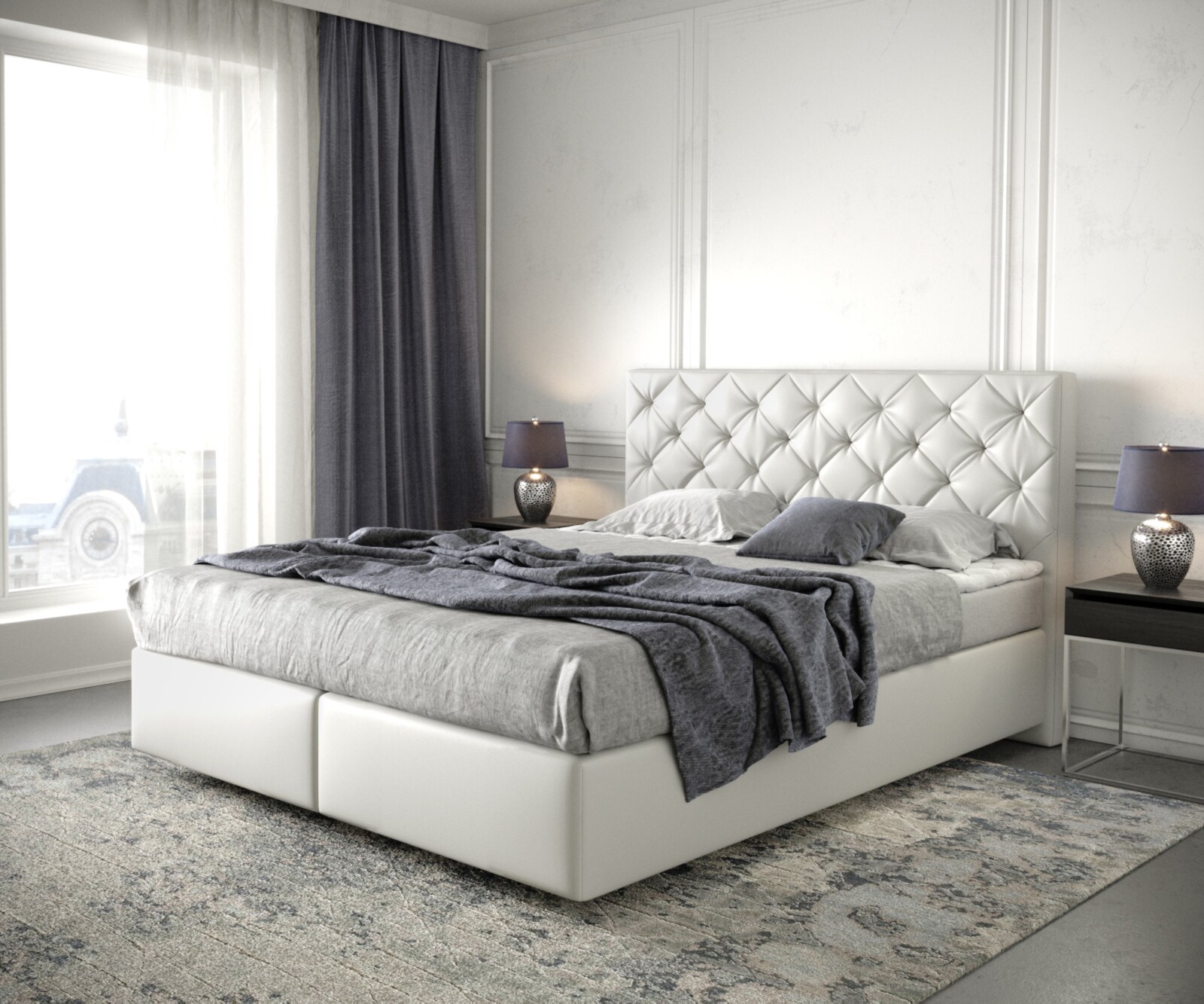 Boxspringbed Dream-Great 160x200 kunstleder Weiß
