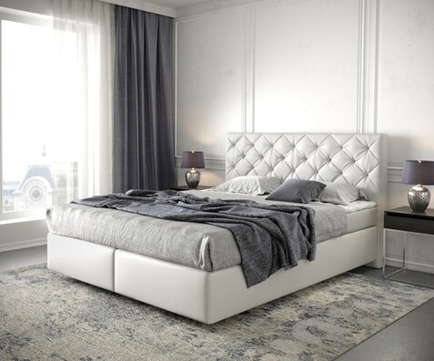 Boxspringbed Dream-Great 160x200 kunstleder Weiß