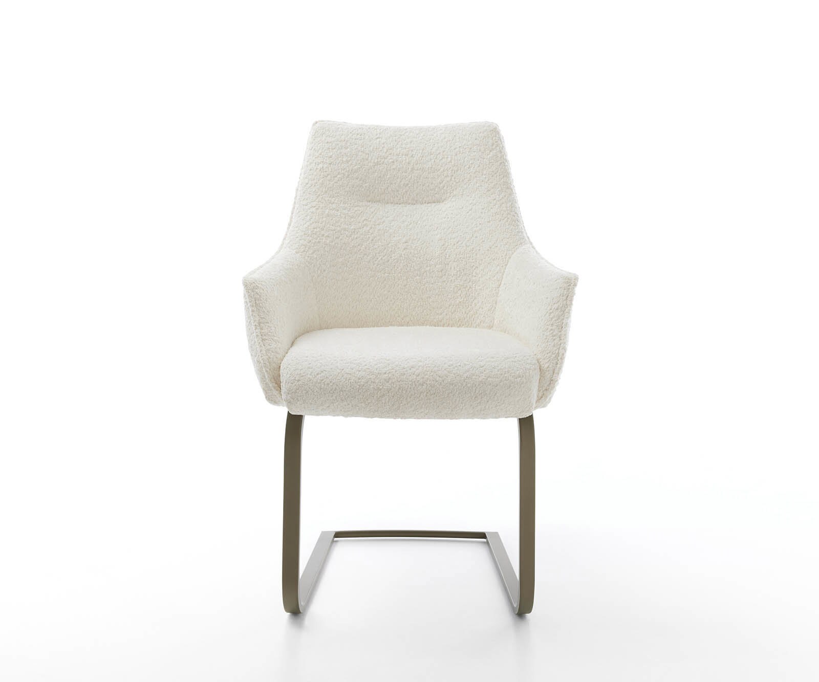 Sledemodel Alja-Flex met armleuning bouclé wit sledemodel vlak afwerking met titanium pocketveer kern 2