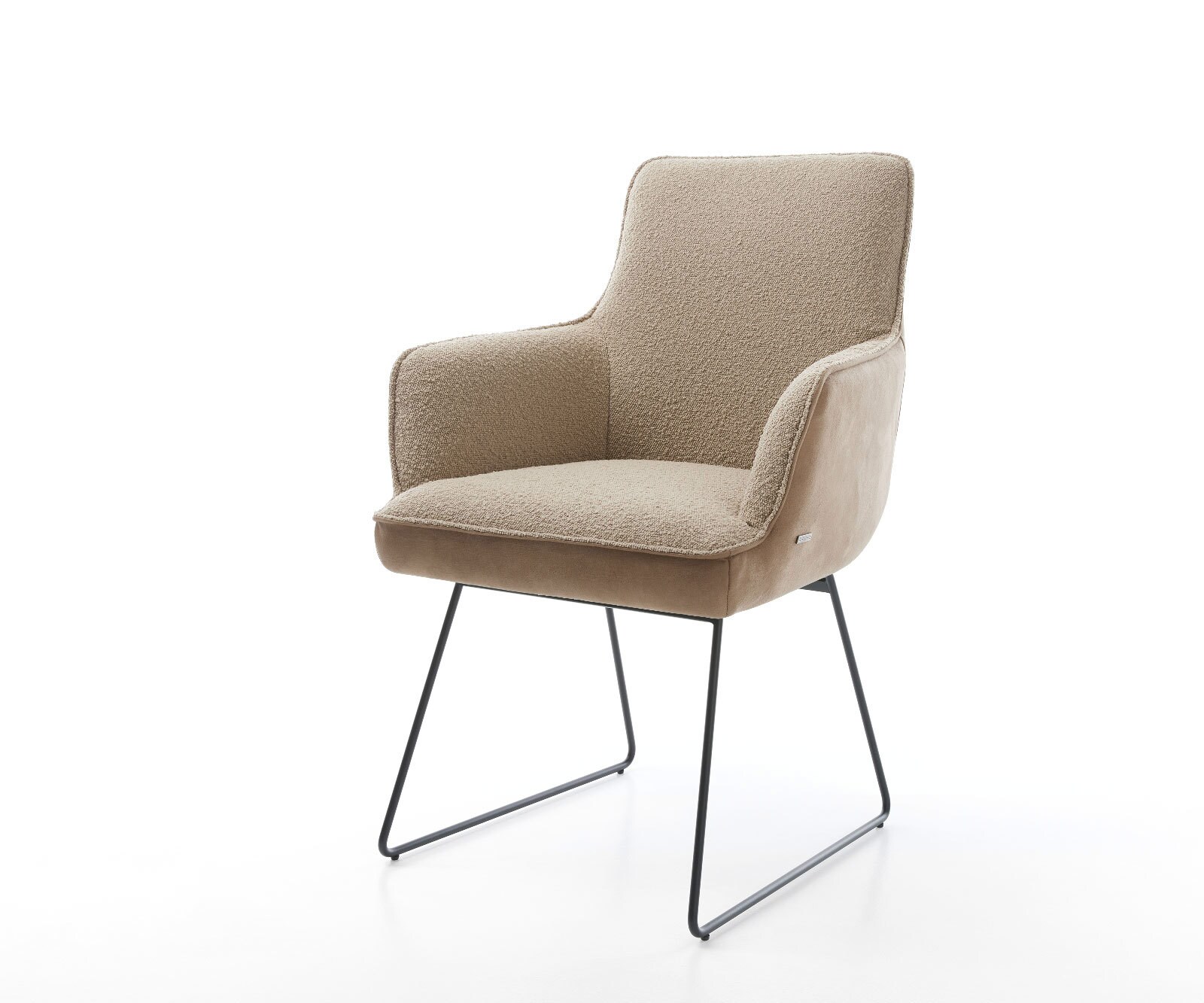 Eetkamerstoel Heira-Flex met armleuning materiaalmix mud slipframe zwart pocketveer kern