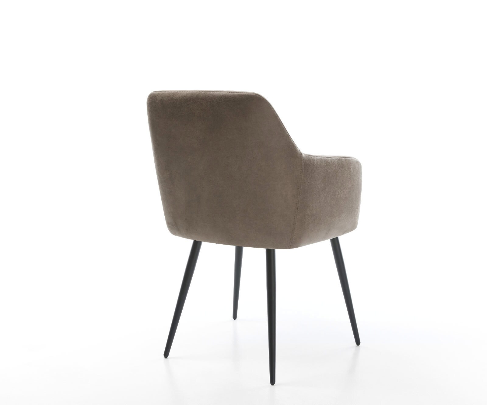 Eetkamerstoel Greg-Flex microvelours taupe vintage 4-poot conisch zwart pocketveer kern 4 Eetkamerstoel Greg-Flex microvelours taupe vintage 4-poot conisch zwart pocketveer kern 4
