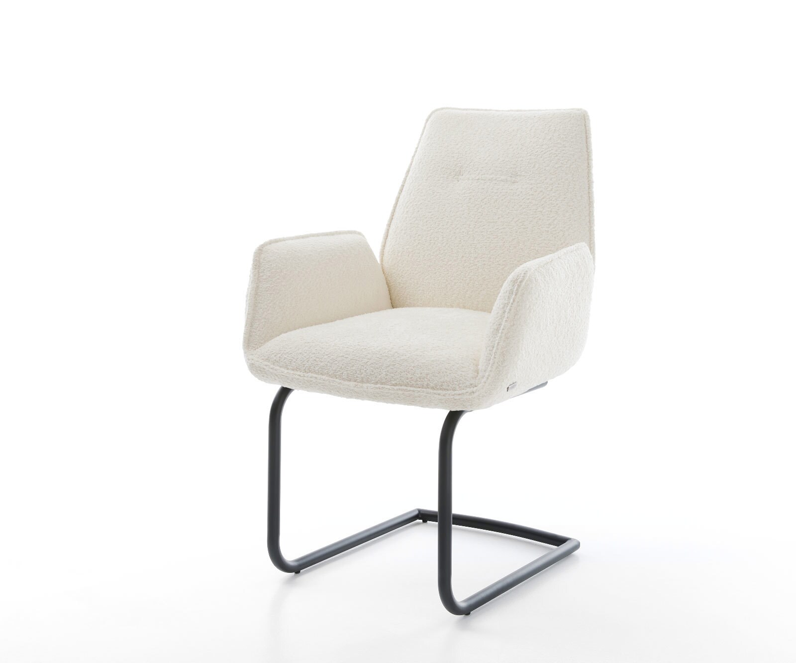 Sledemodel Zoa-Flex bouclé wit sledemodel rond zwart pocketveer kern