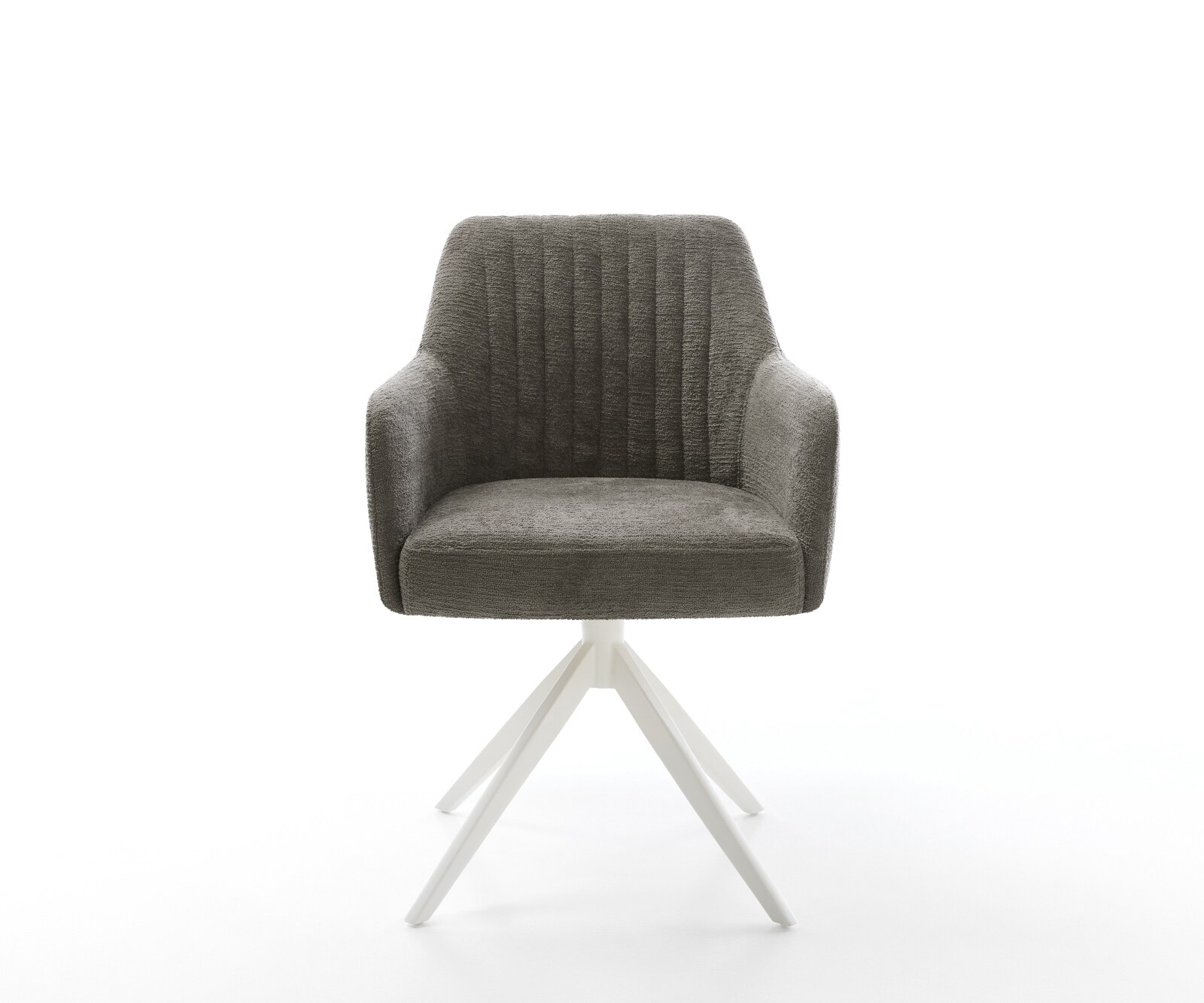 Draaistoel Greg-Flex bouclé zacht mud kruisframe breed wit 360° draaibaar rocker-functie pocketveer kern 2