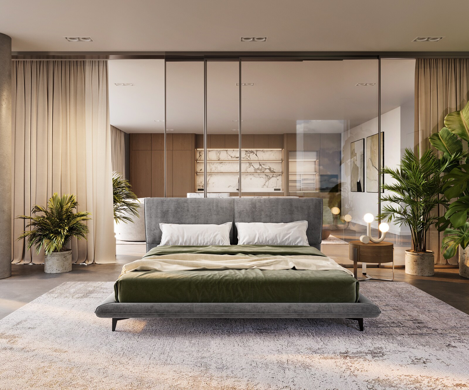 Bedframe Cusino 180x200 cm microvezel grijs gestoffeerd 2 Bedframe Cusino 180x200 cm microvezel grijs gestoffeerd 2