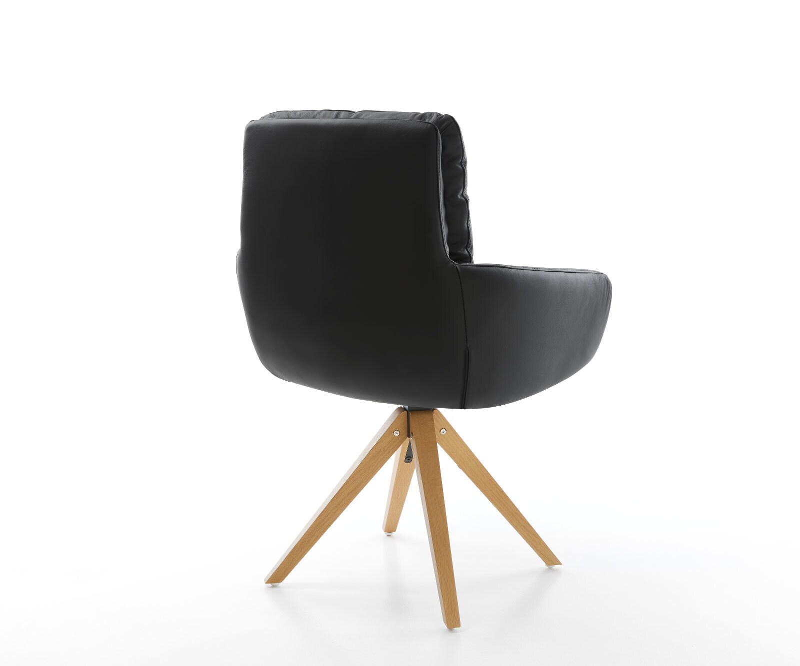 Eetkamerstoel Abelia-Flex met armleuning echt leer zwart houten frame hoekig natuur 4 Eetkamerstoel Abelia-Flex met armleuning echt leer zwart houten frame hoekig natuur 4