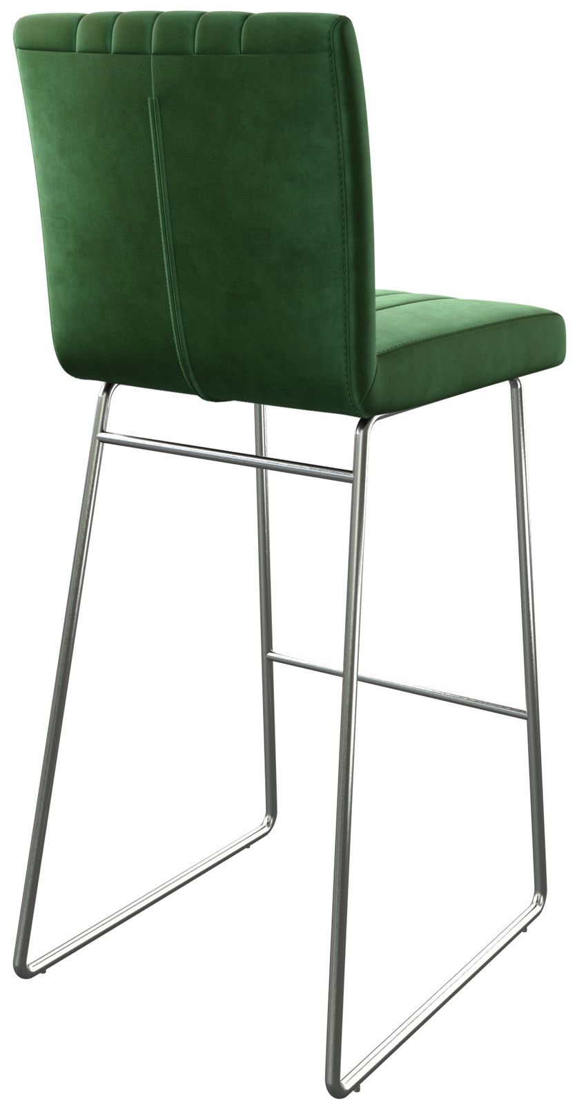 Barstoel Luiga-Flex fluweel groen slipframe roestvrij staal 4