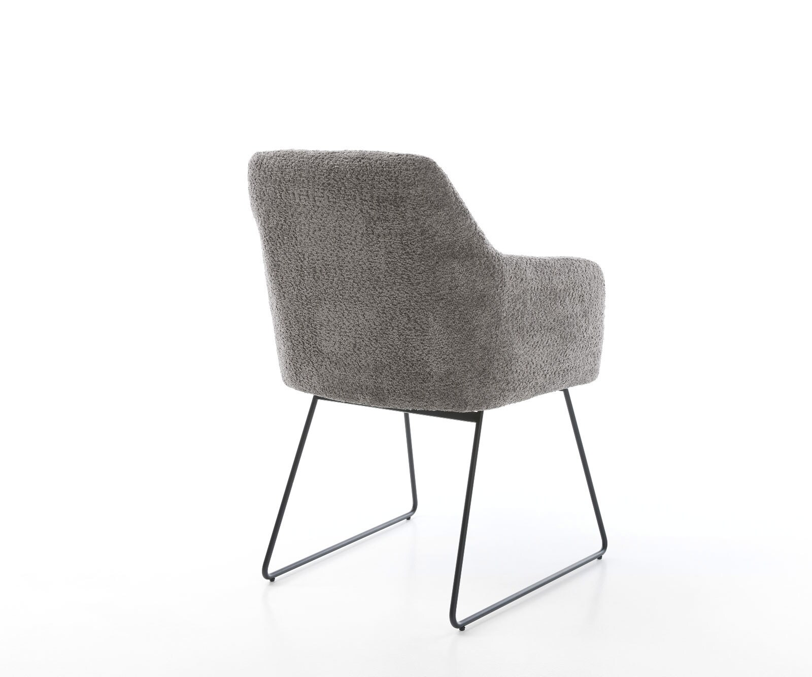 Eetkamerstoel Greg-Flex bouclé grijs slipframe zwart pocketveer kern 5