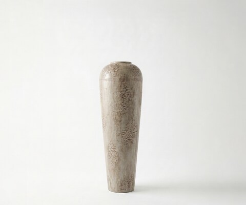 Vaas Tavera B24 x D24 x H70 cm Metaal Ivory Terra Handgemaakt