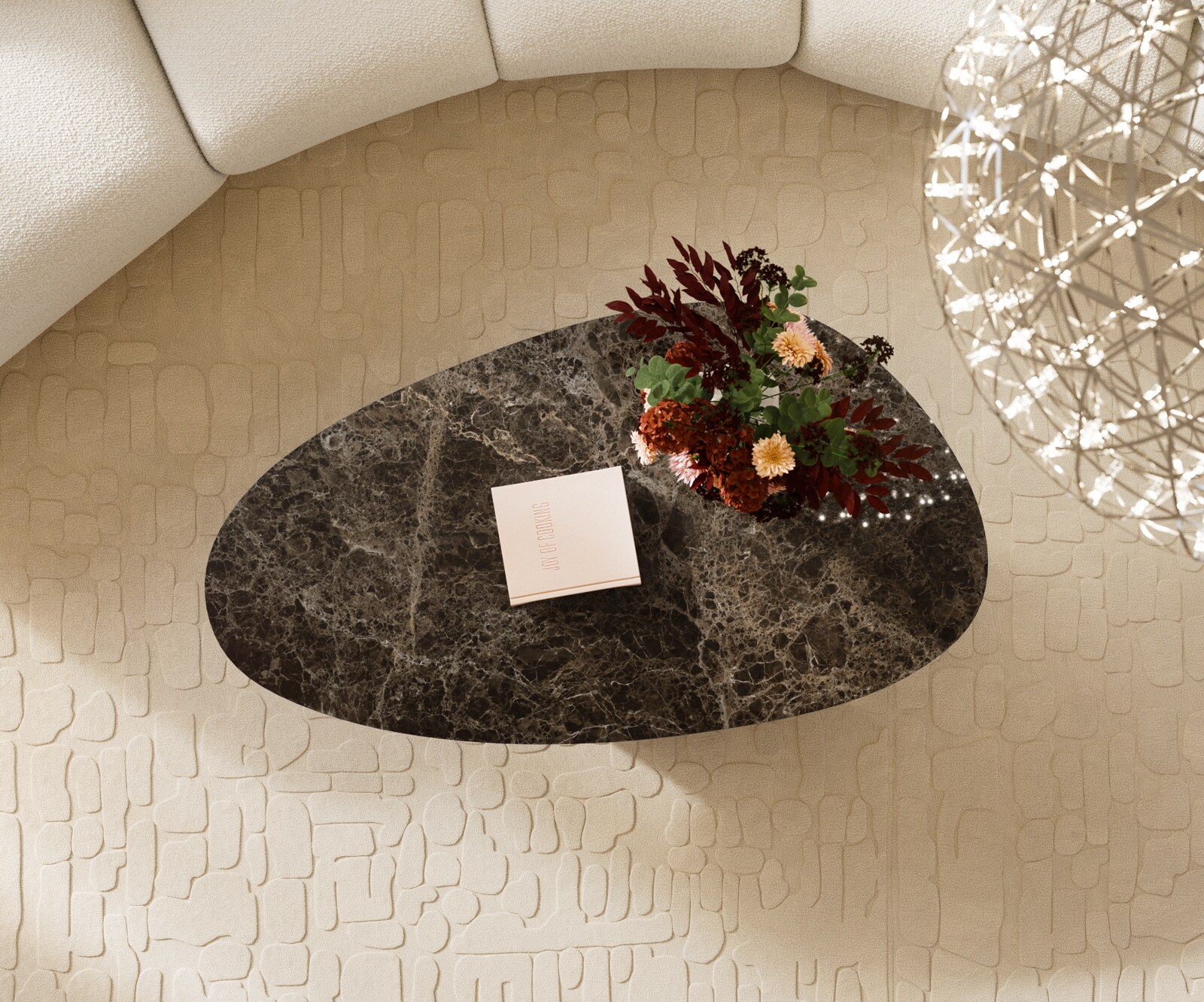 Salontafel Edge Oval 140x75 cm keramiek Laminam® Emperador Extra Lucidato donkerbruin Vibany geborsteld roestvrij staal 6