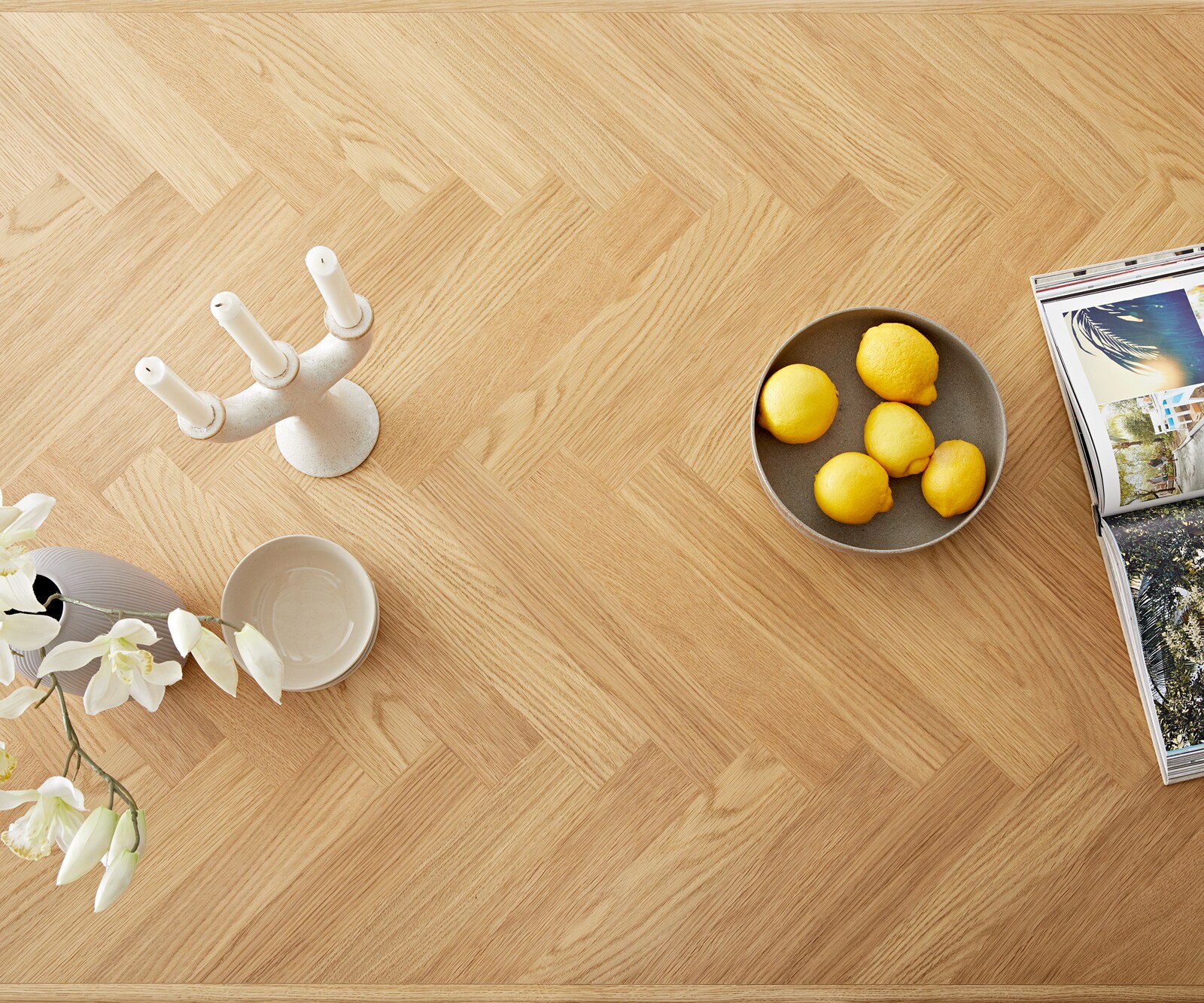 Eettafel Edge-Pure 200x100 eiken natuur Fishbone V-frame staal  zwart 4